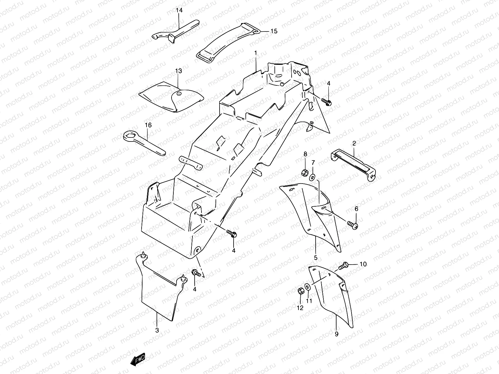 40 - REAR FENDER (GSF1200T/ST/V/SV/W/SW/X/SX/Y/SY)