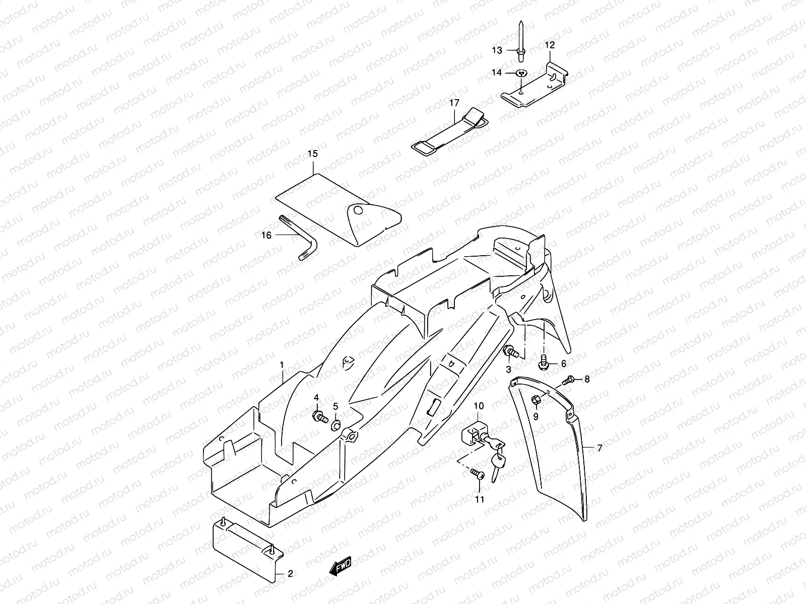 40 - REAR FENDER (MODEL W/X/Y/K1/K2)