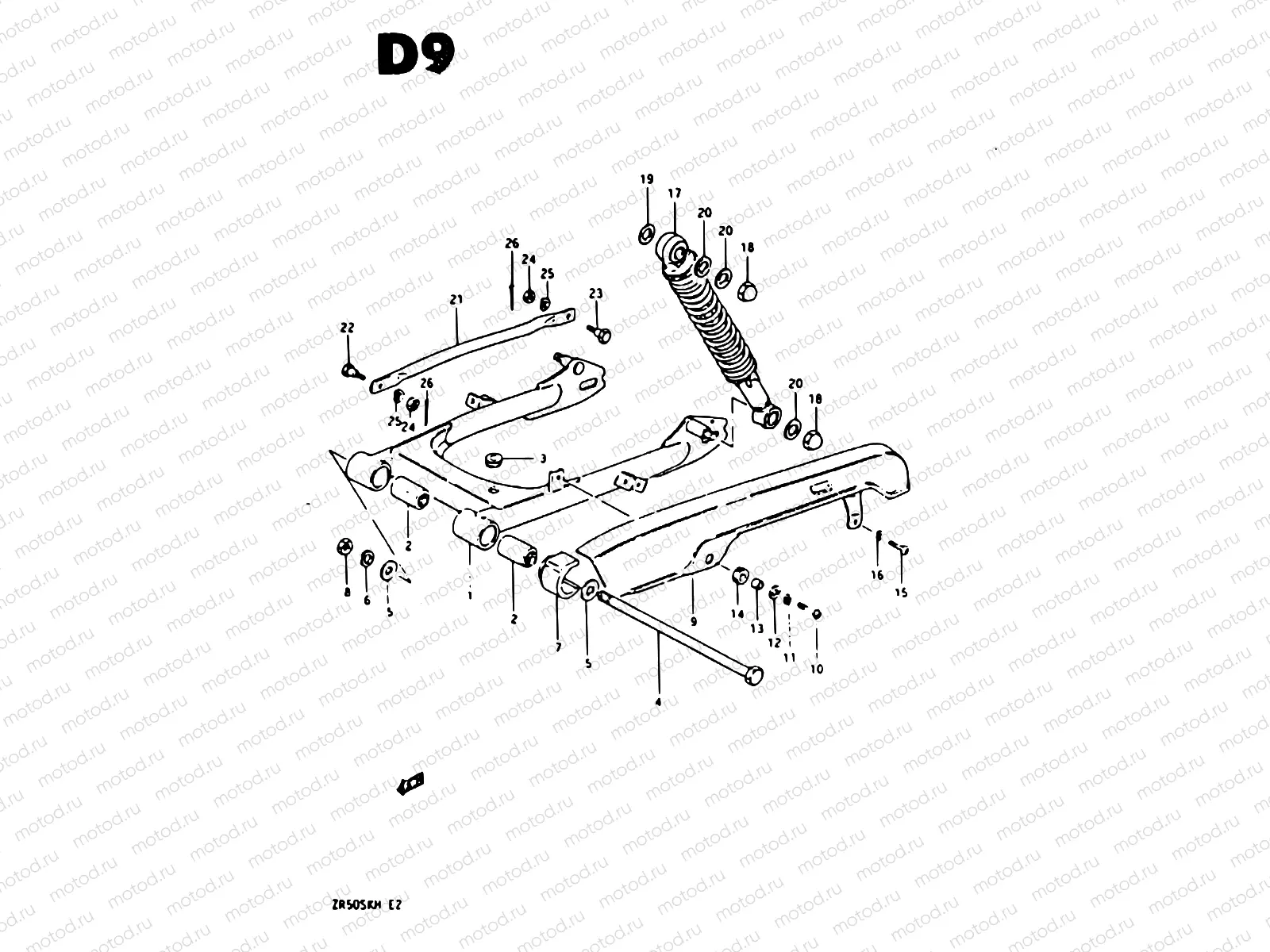 40 - REAR SWINGING ARM (E02,E21)