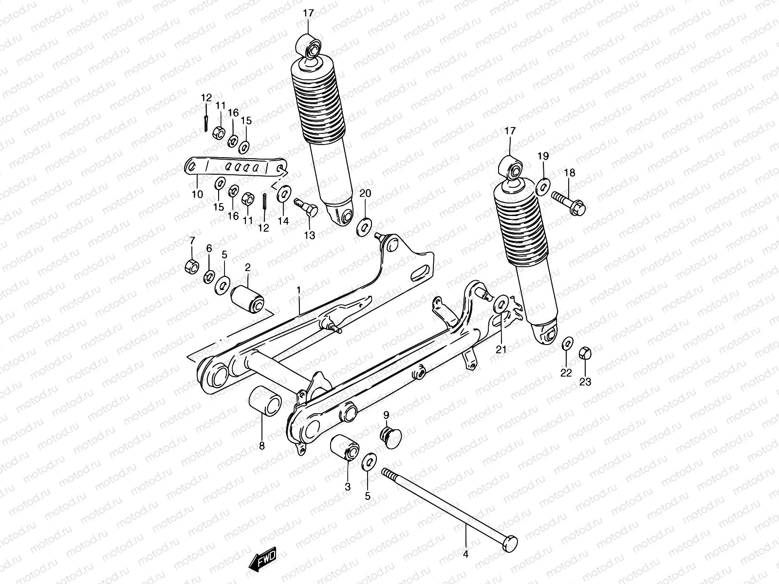 40 - REAR SWINGING ARM (MODEL M)
