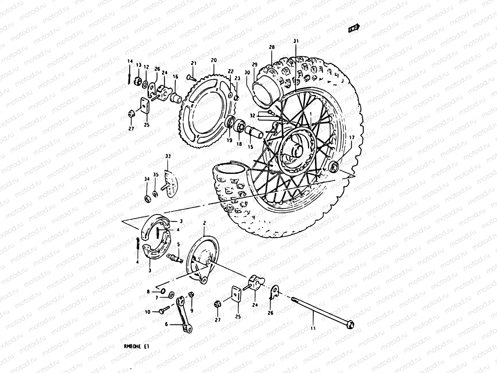 40 - REAR WHEEL (MODEL D)