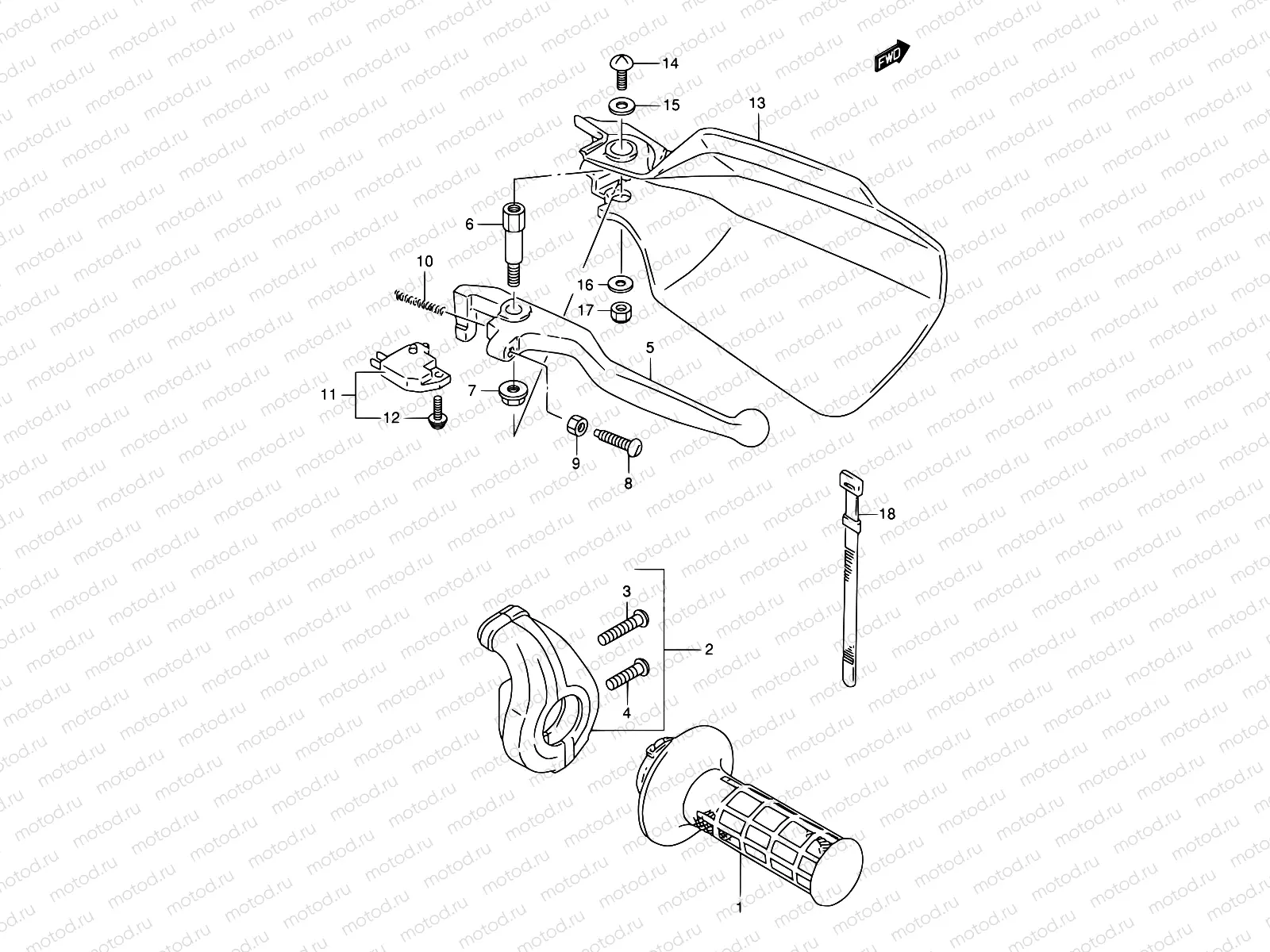 40 - RIGHT HANDLE LEVER (MODEL R/S/T)