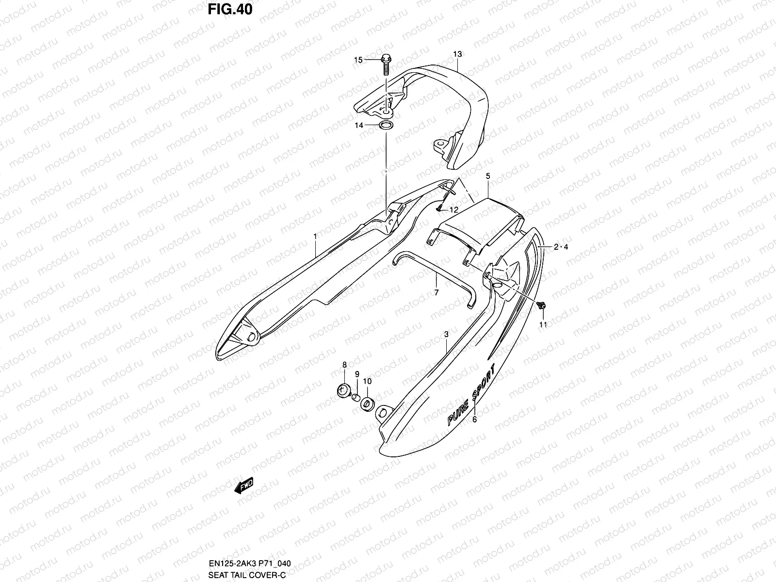 40 - SEAT TAIL COVER (EN125-2AK3)