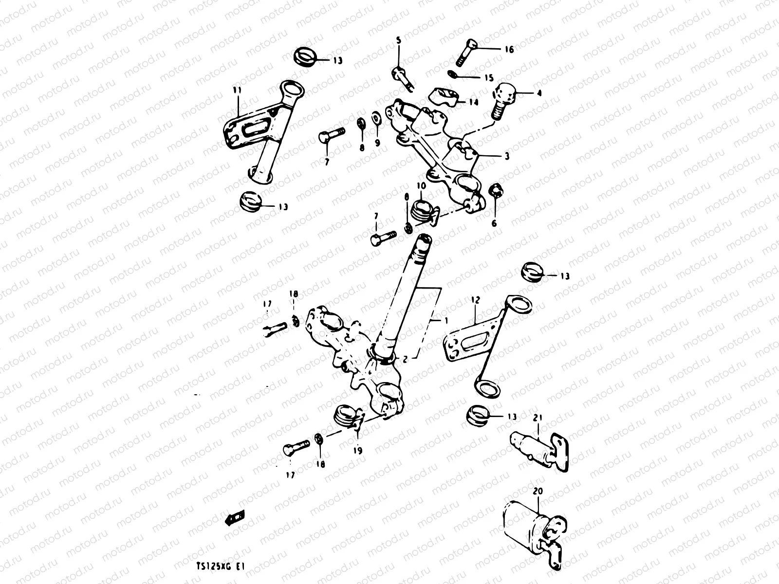 40 - STEERING STEM (MODEL F/G)