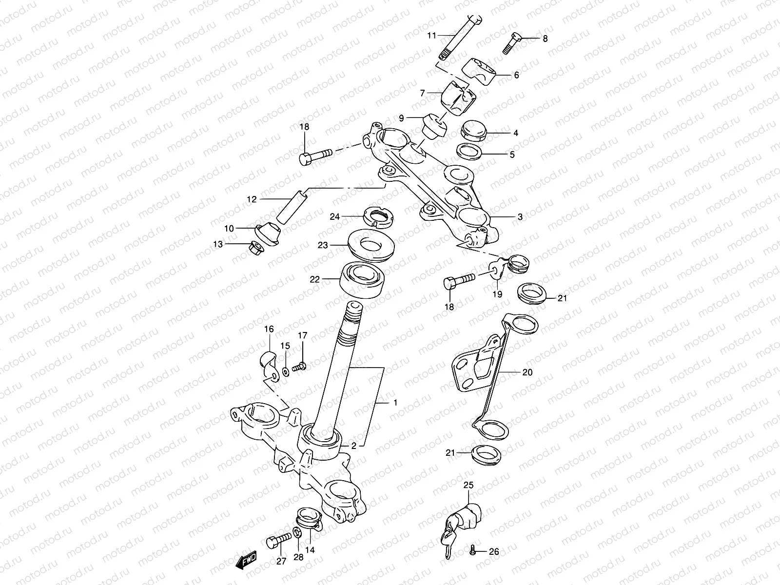 40 - STEERING STEM (MODEL K1/MODEL K2 P09)