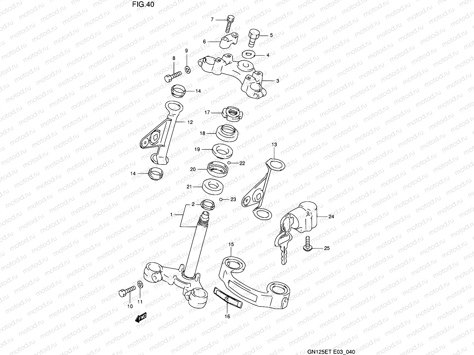 40 - STEERING STEM (MODEL T)