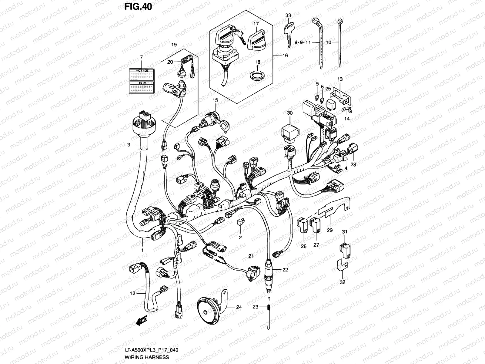 40 - WIRE HARNESS (LT-A500XPL3 P17)