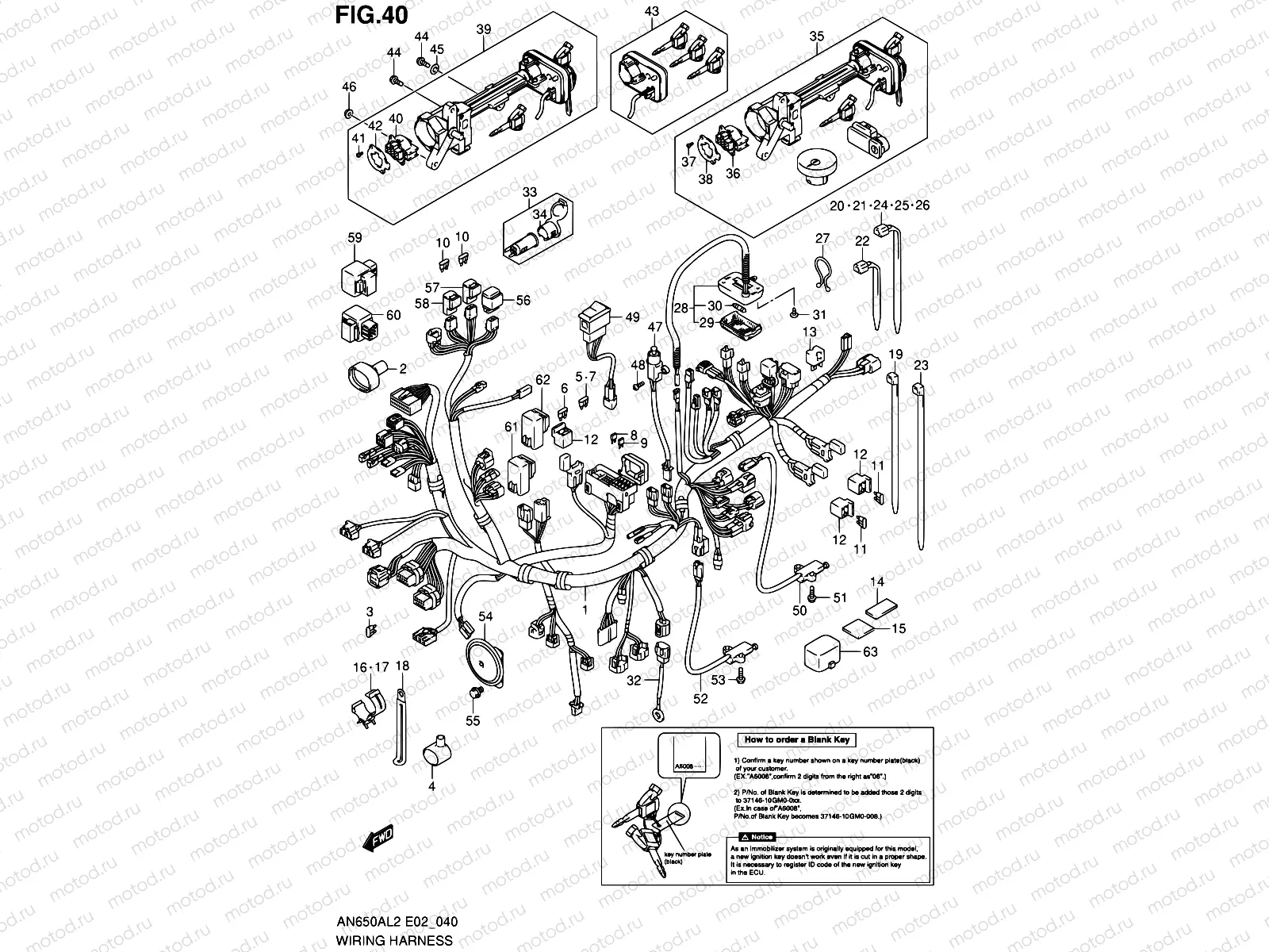 40 - WIRING HARNESS (AN650AL2 E02)