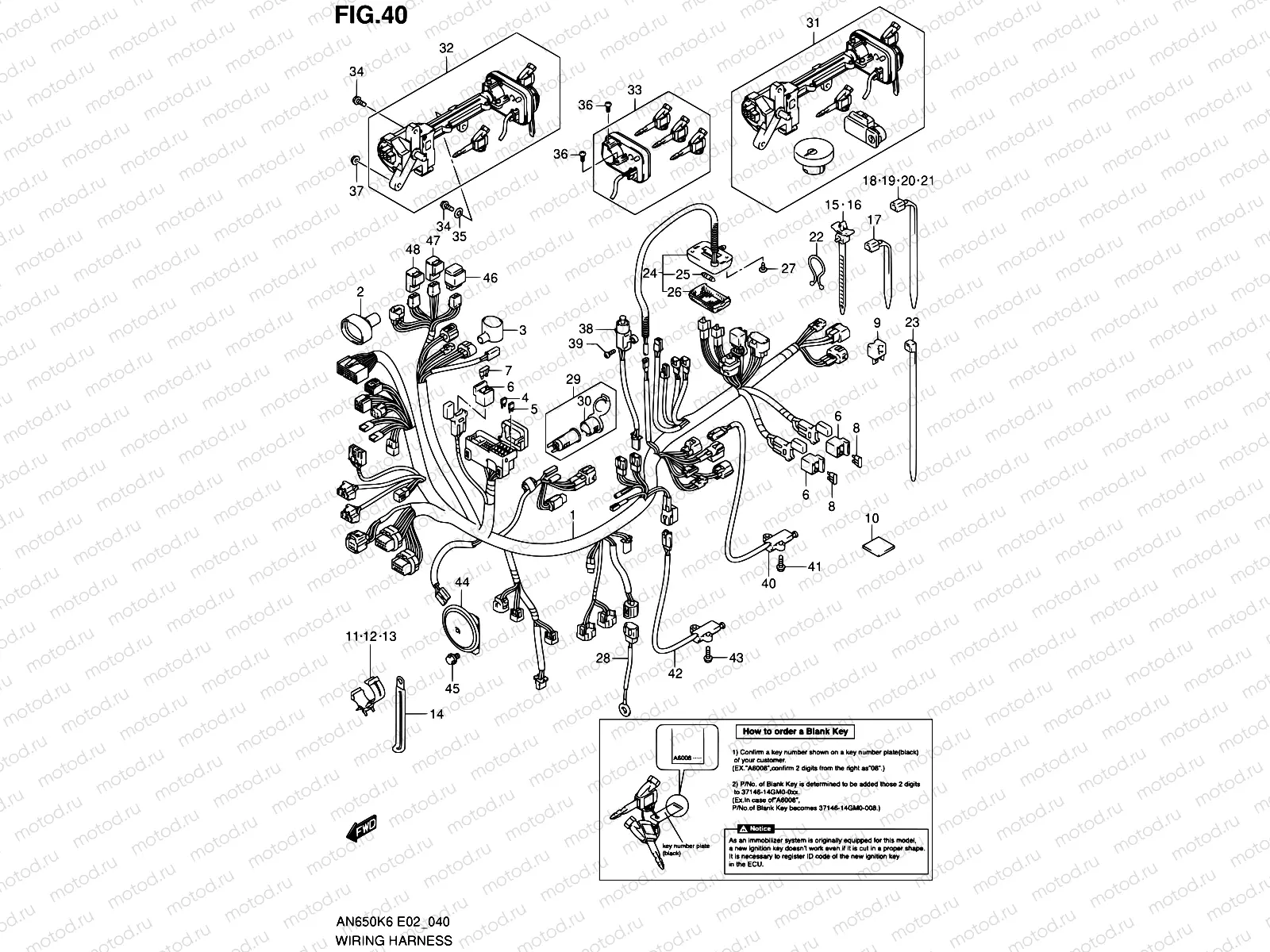 40 - WIRING HARNESS (AN650K6/K7/K8/K9/L0 E02/E19/P37)