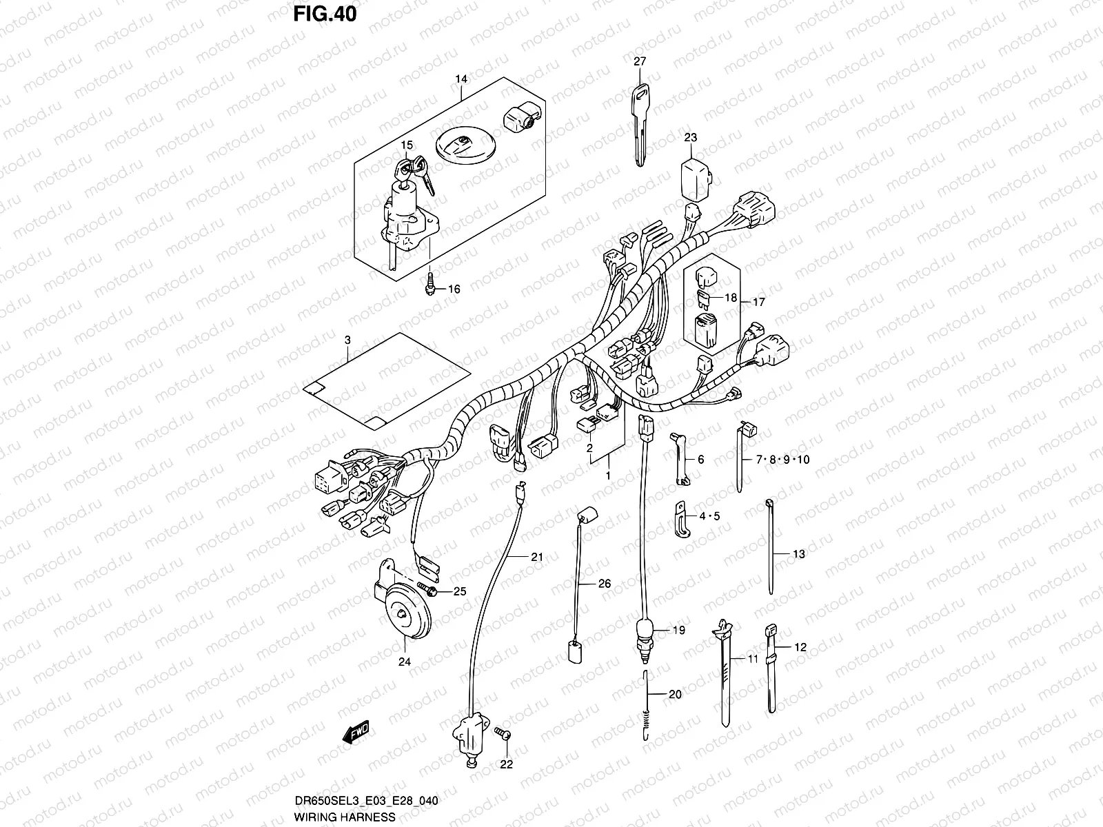 40 - WIRING HARNESS (DR650SEL3 E33)