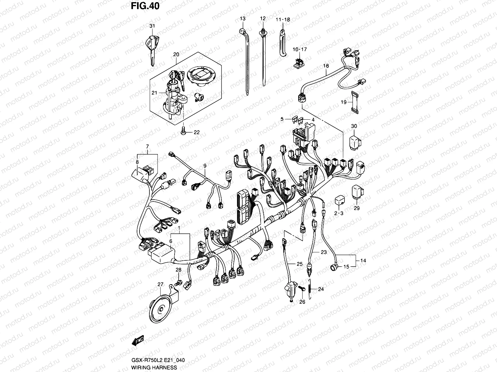 40 - WIRING HARNESS (GSX-R750UFL2 E21)