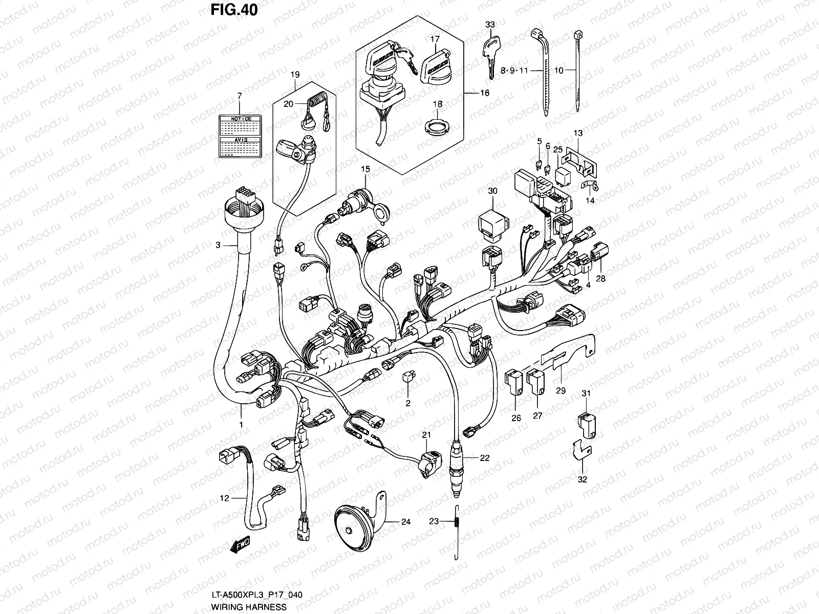 40 - WIRING HARNESS (LT-A500XPL3 P17)