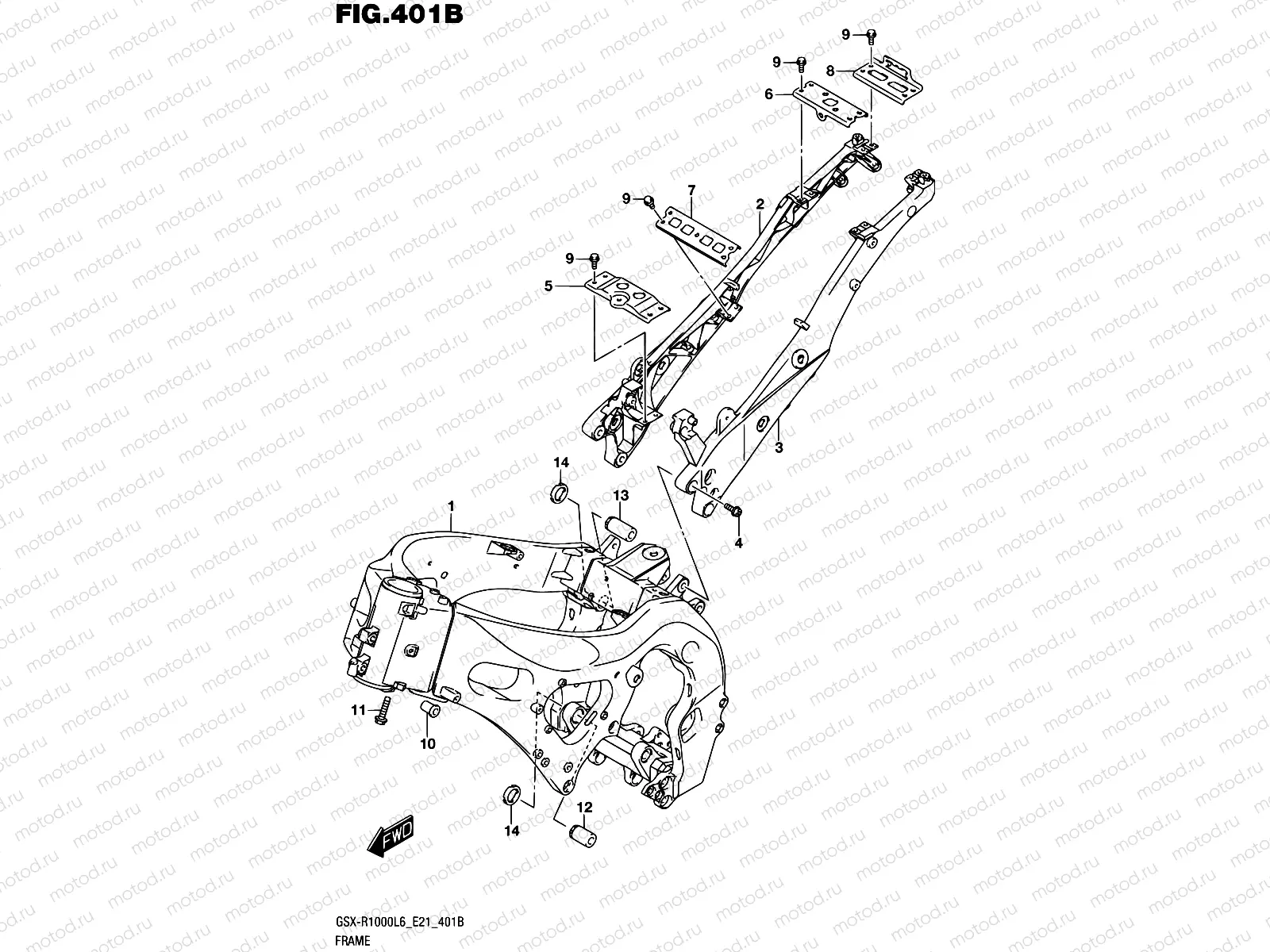401B - FRAME (GSX-R1000AL6 E21)