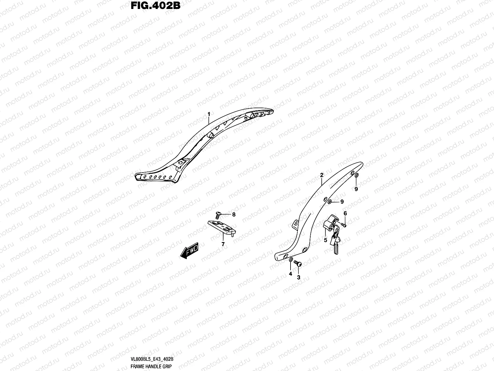 402B - FRAME HANDLE GRIP (VL800BL5 E43)