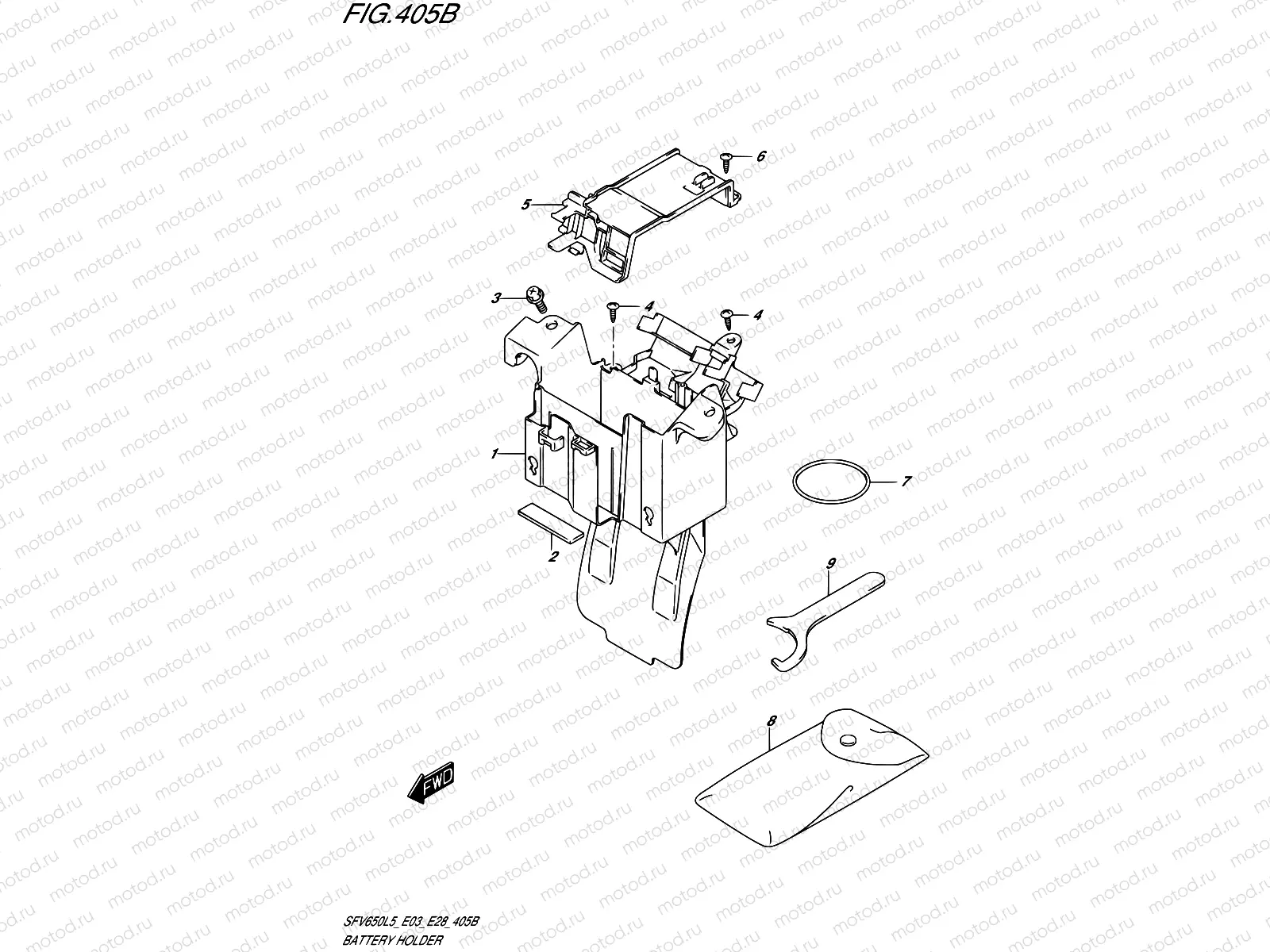 405B - BATTERY HOLDER (SFV650L5 E28)