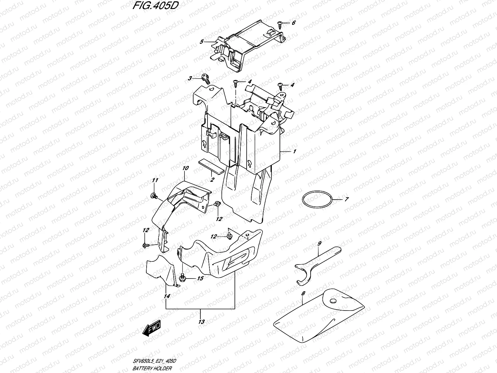 405D - BATTERY HOLDER (SFV650UAL5 E21)
