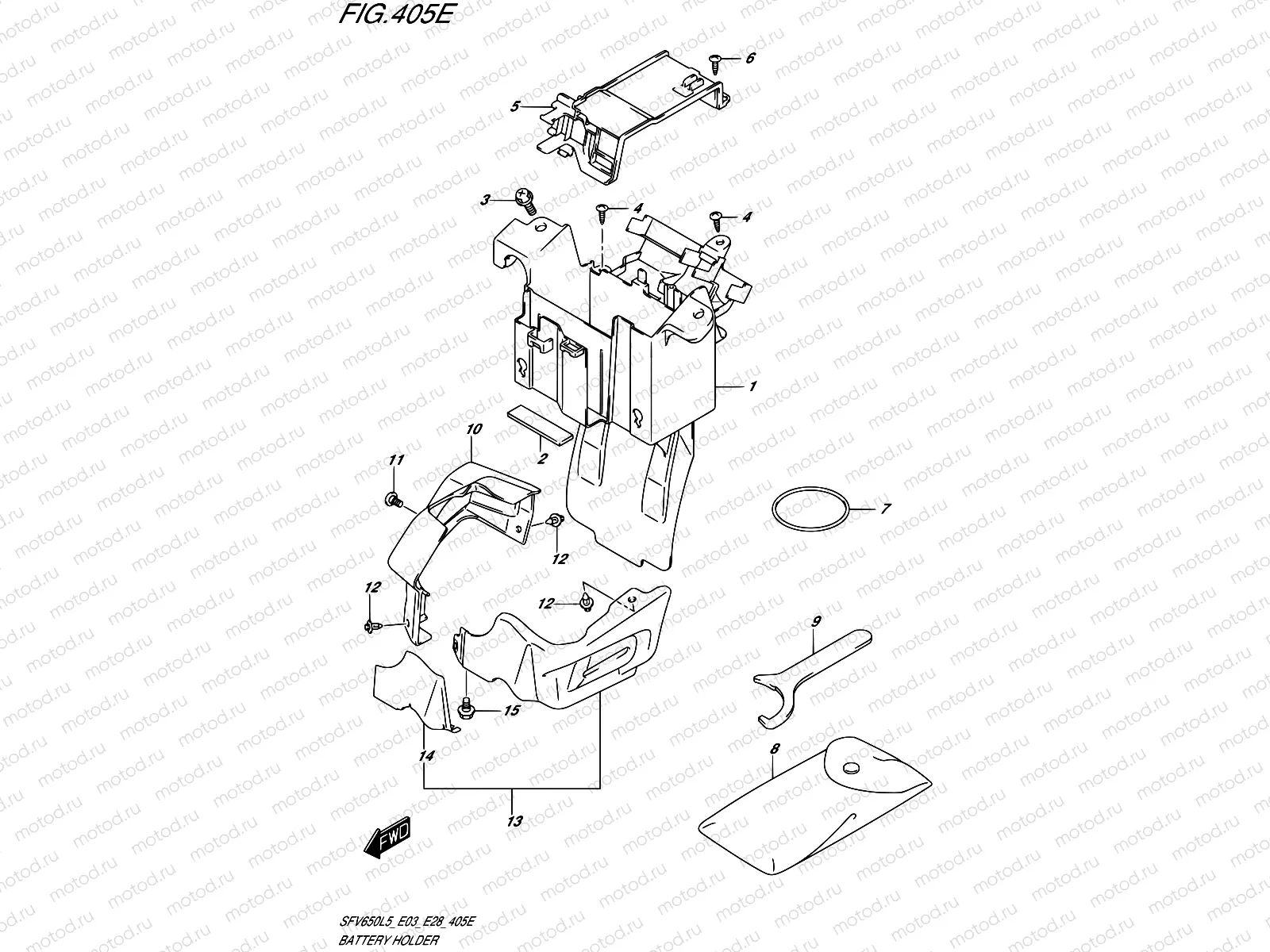 405E - BATTERY HOLDER (SFV650AL5 E33)