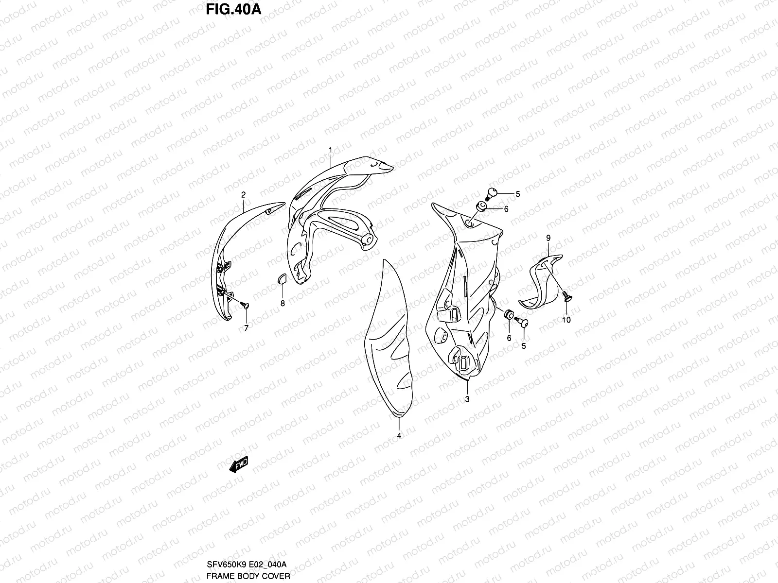 40A - FRAME BODY COVER (MODEL L0)
