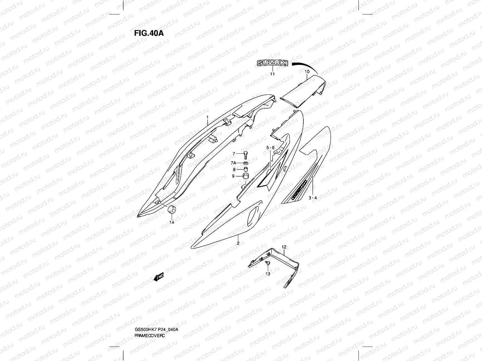 40A - FRAME COVER (MODEL K8)