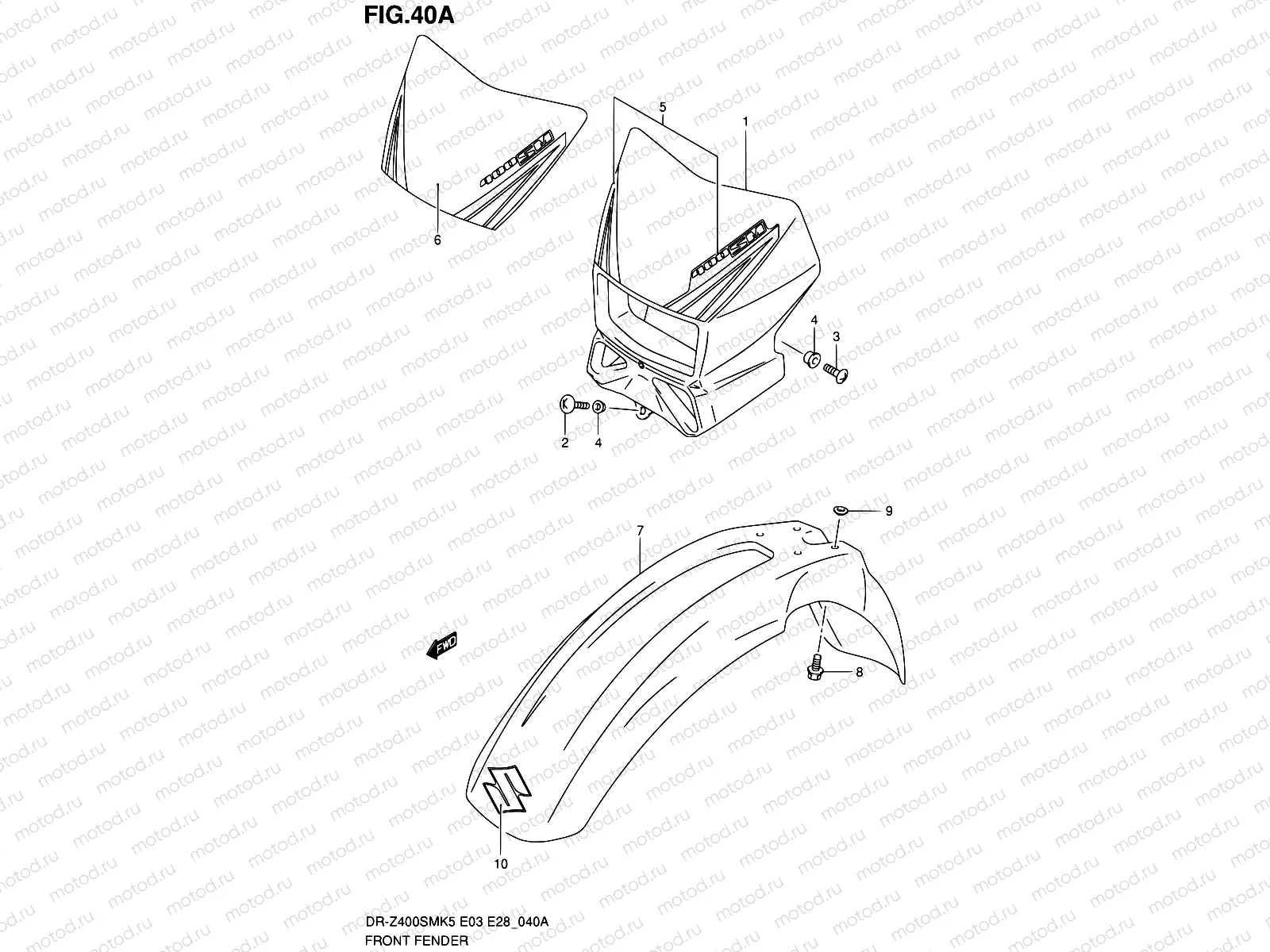 40A - FRONT FENDER (MODEL K6)