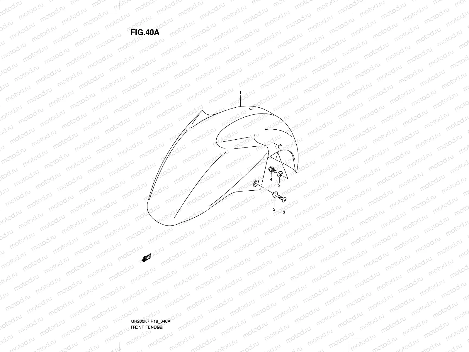 40A - FRONT FENDER (MODEL K8)