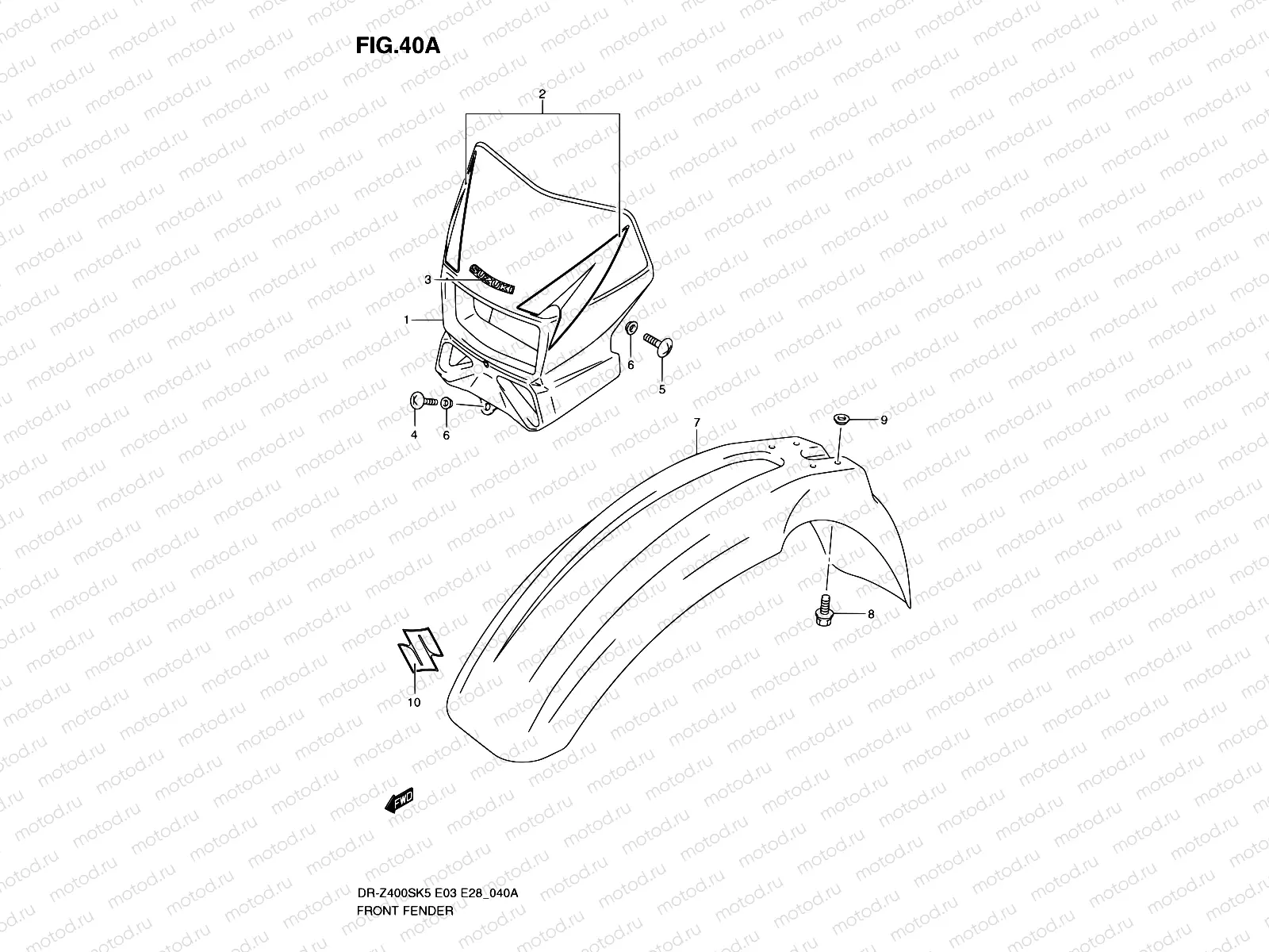 40A - FRONT FENDER (MODEL K9)