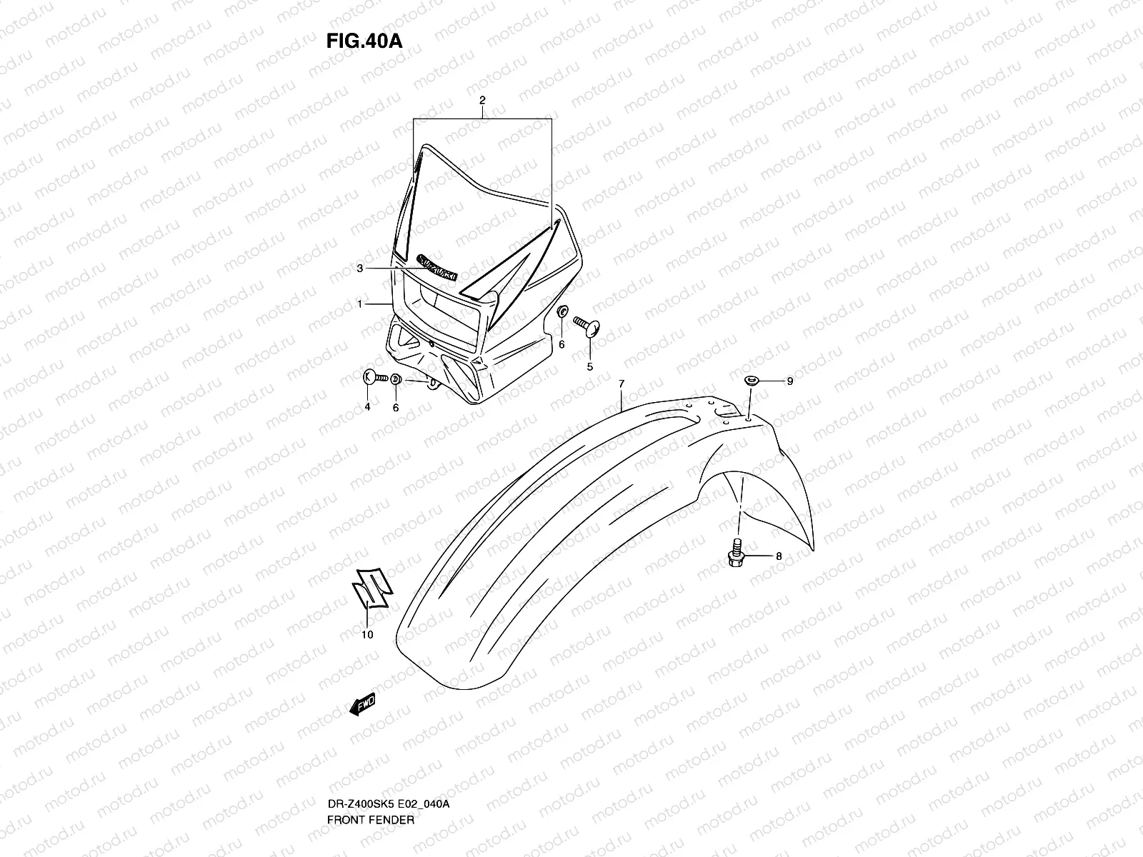 40A - FRONT FENDER (MODEL K9)