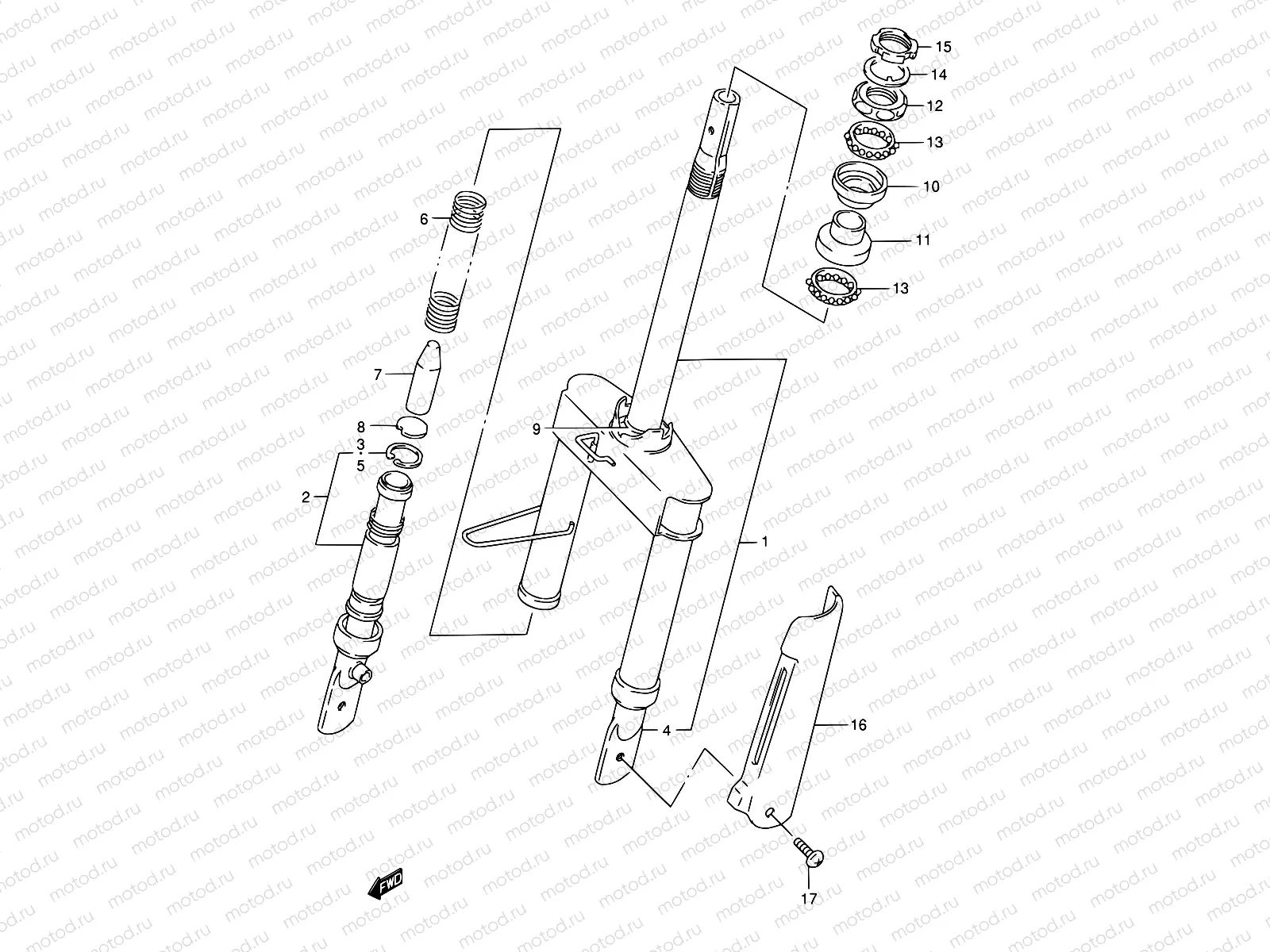 40A - FRONT FORK (MODEL T E01,E02,E21,E24)