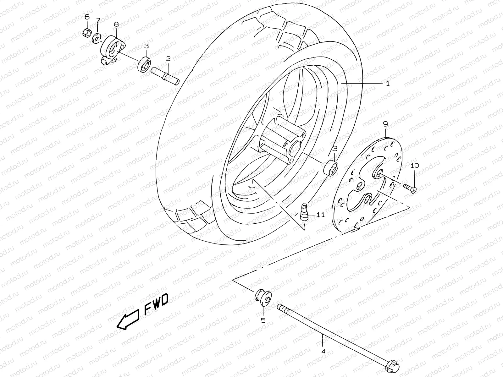 40A - FRONT WHEEL (MODEL Y)