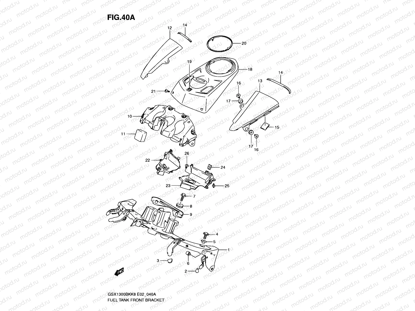 40A - FUEL TANK FRONT BRACKET (MODEL L0)