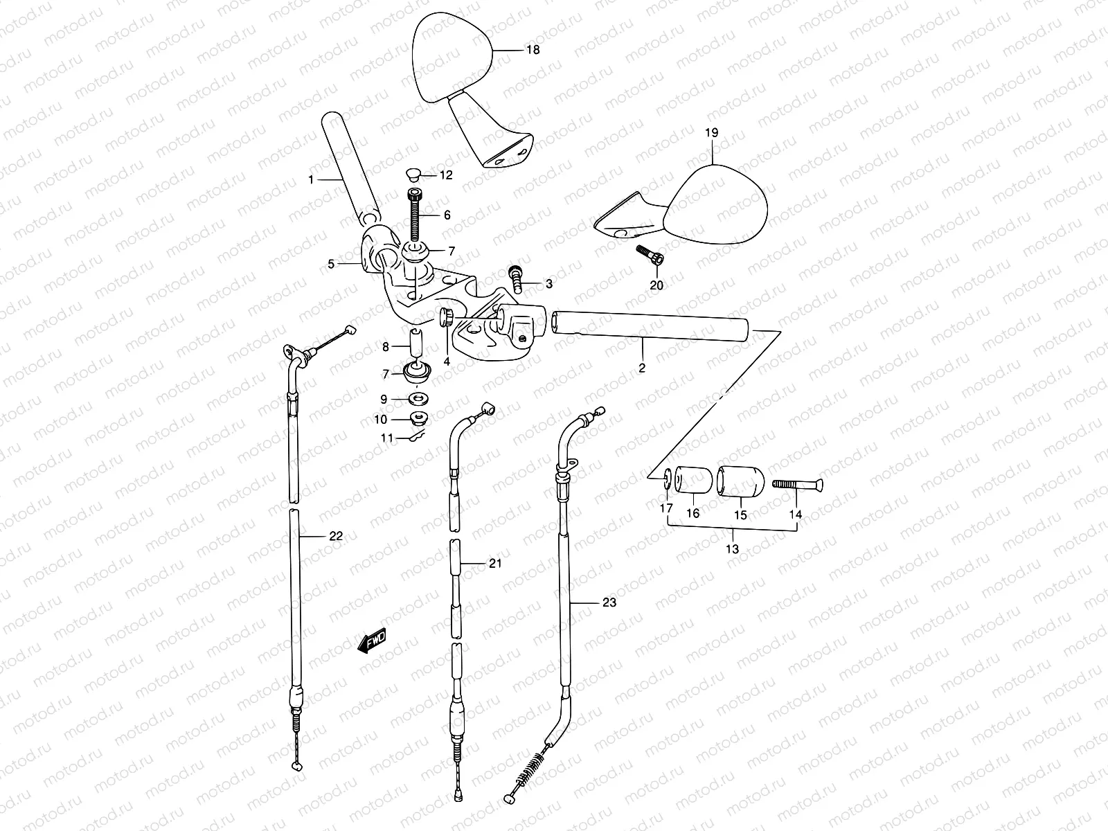 40A - HANDLEBAR (MODEL R)