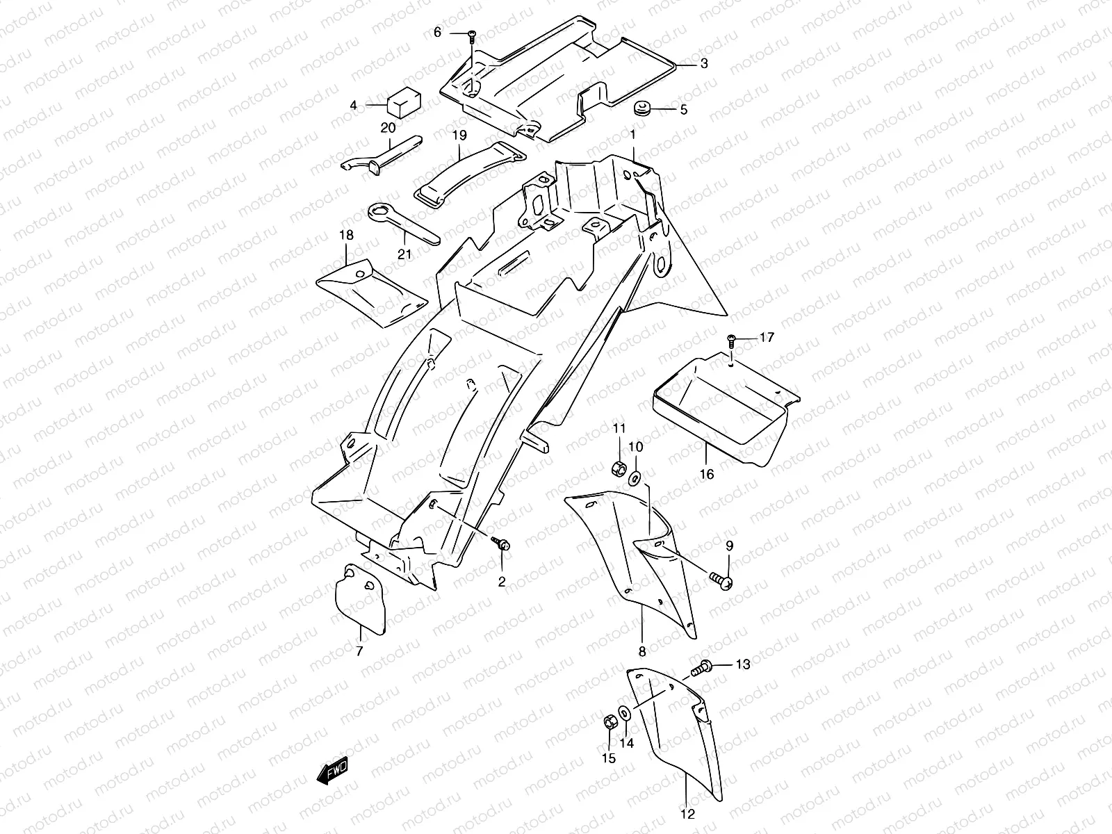 40A - REAR FENDER (GSF1200SAV/SAW/SAX/SAY)