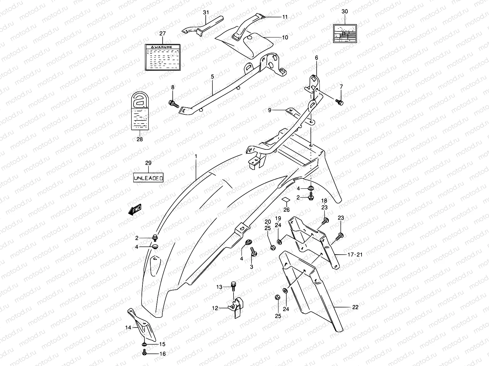 40A - REAR FENDER (MODEL S)