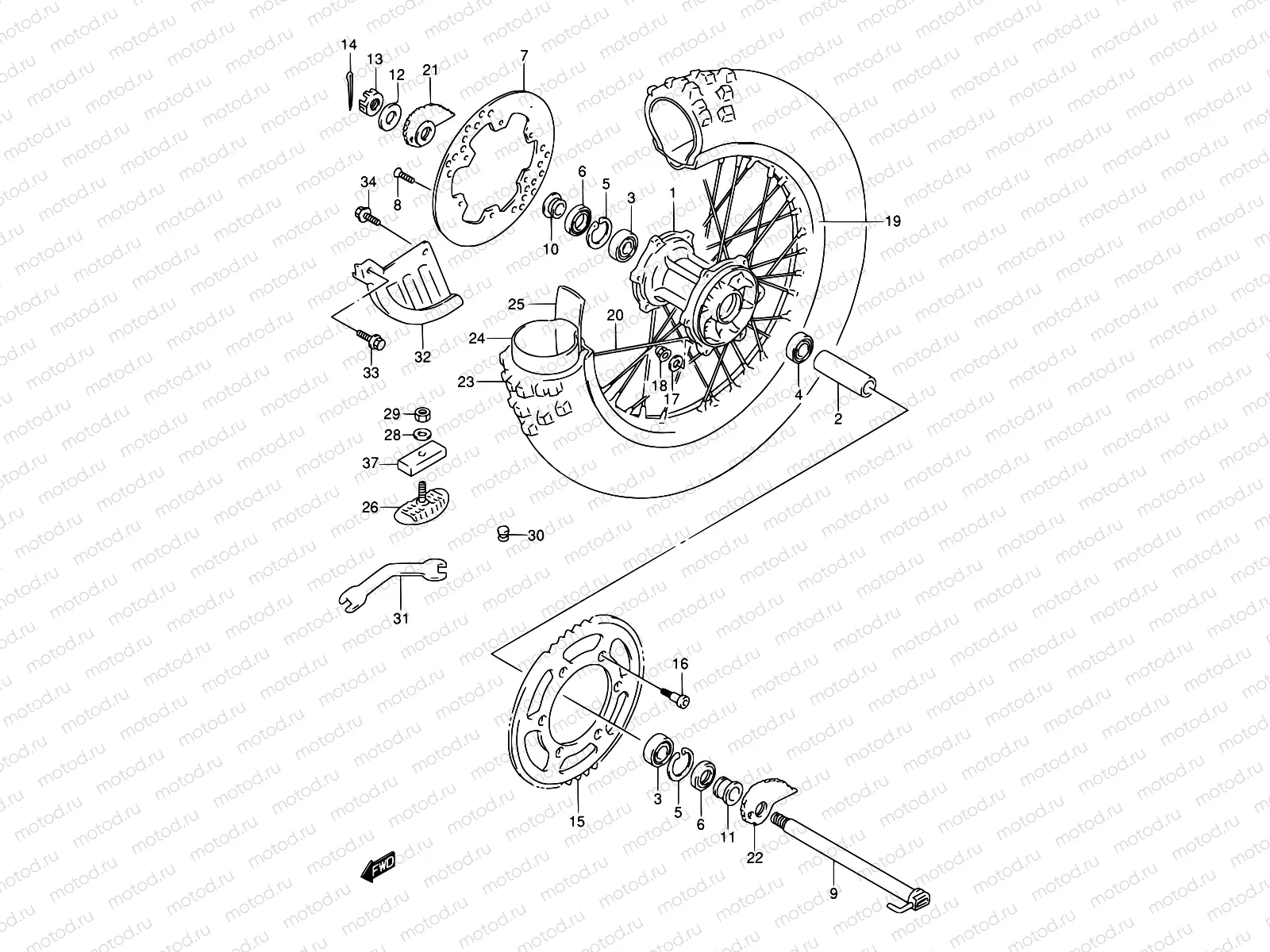 40A - REAR WHEEL (MODEL N/S/T)