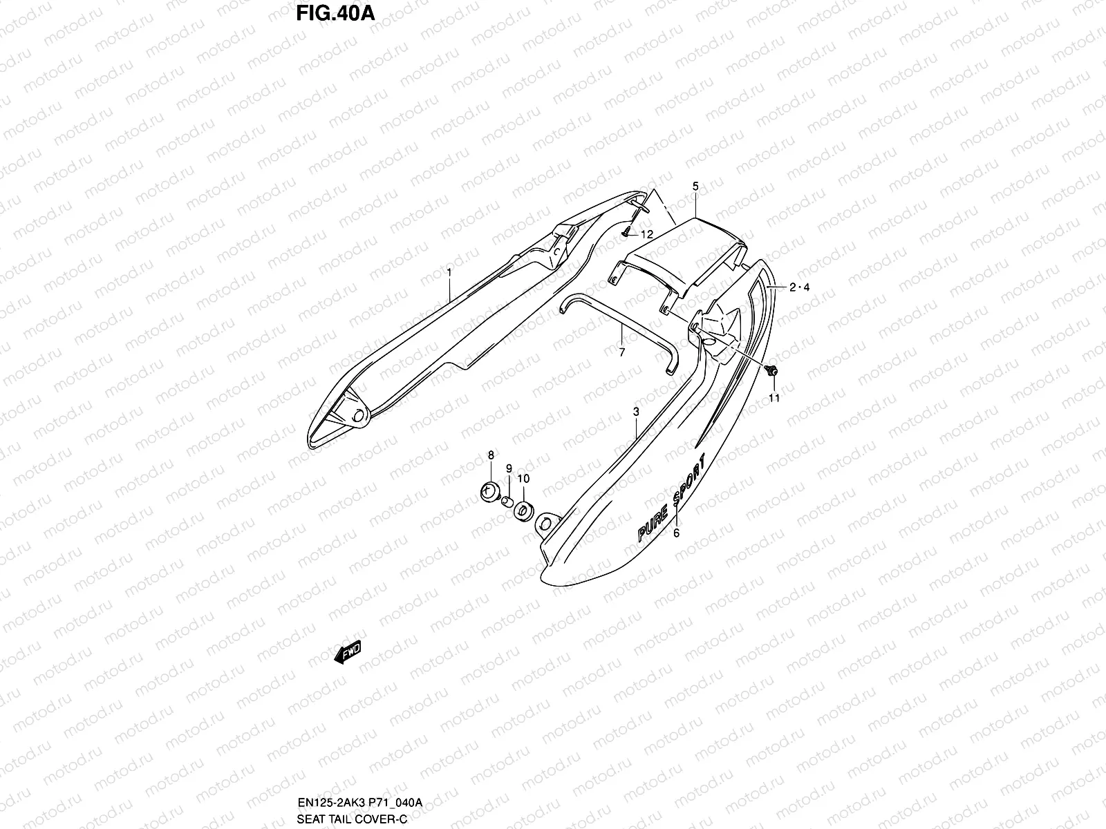 40A - SEAT TAIL COVER (EN125HUK4/HUZK6)