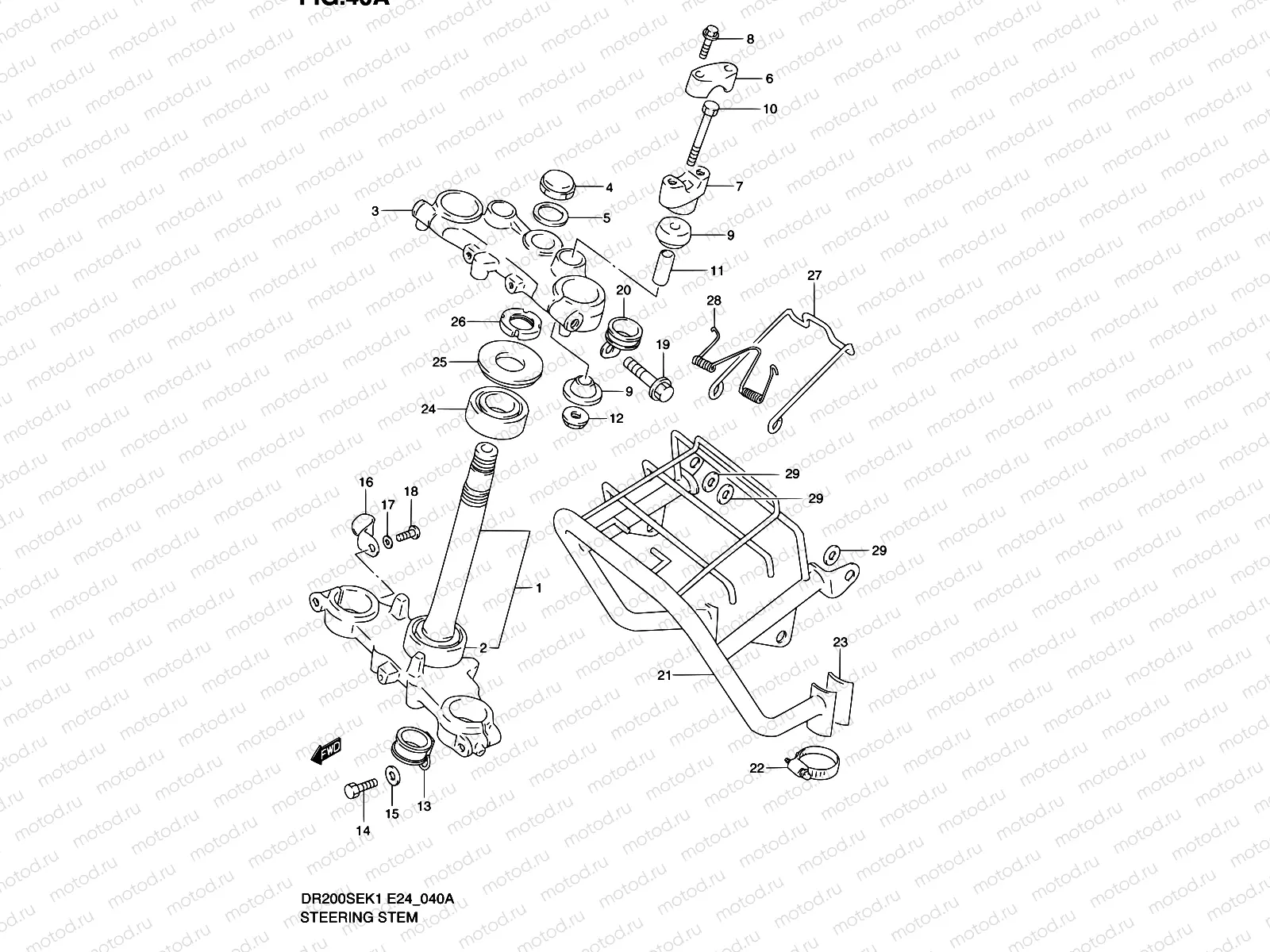 40A - STEERING STEM (MODEL K2/K3/K4/K5 E06,E24)
