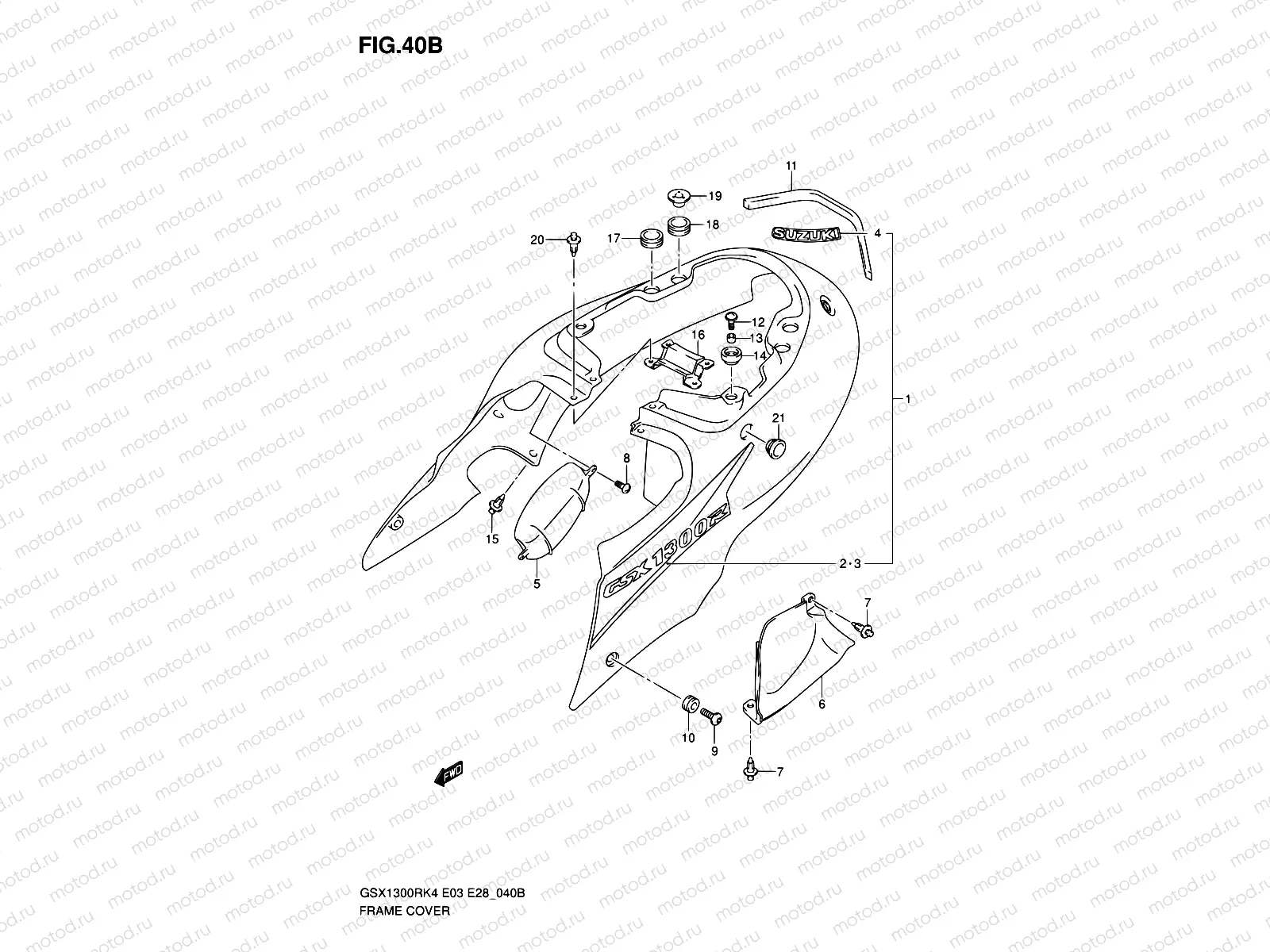 40B - FRAME COVER (GSX1300RK6)