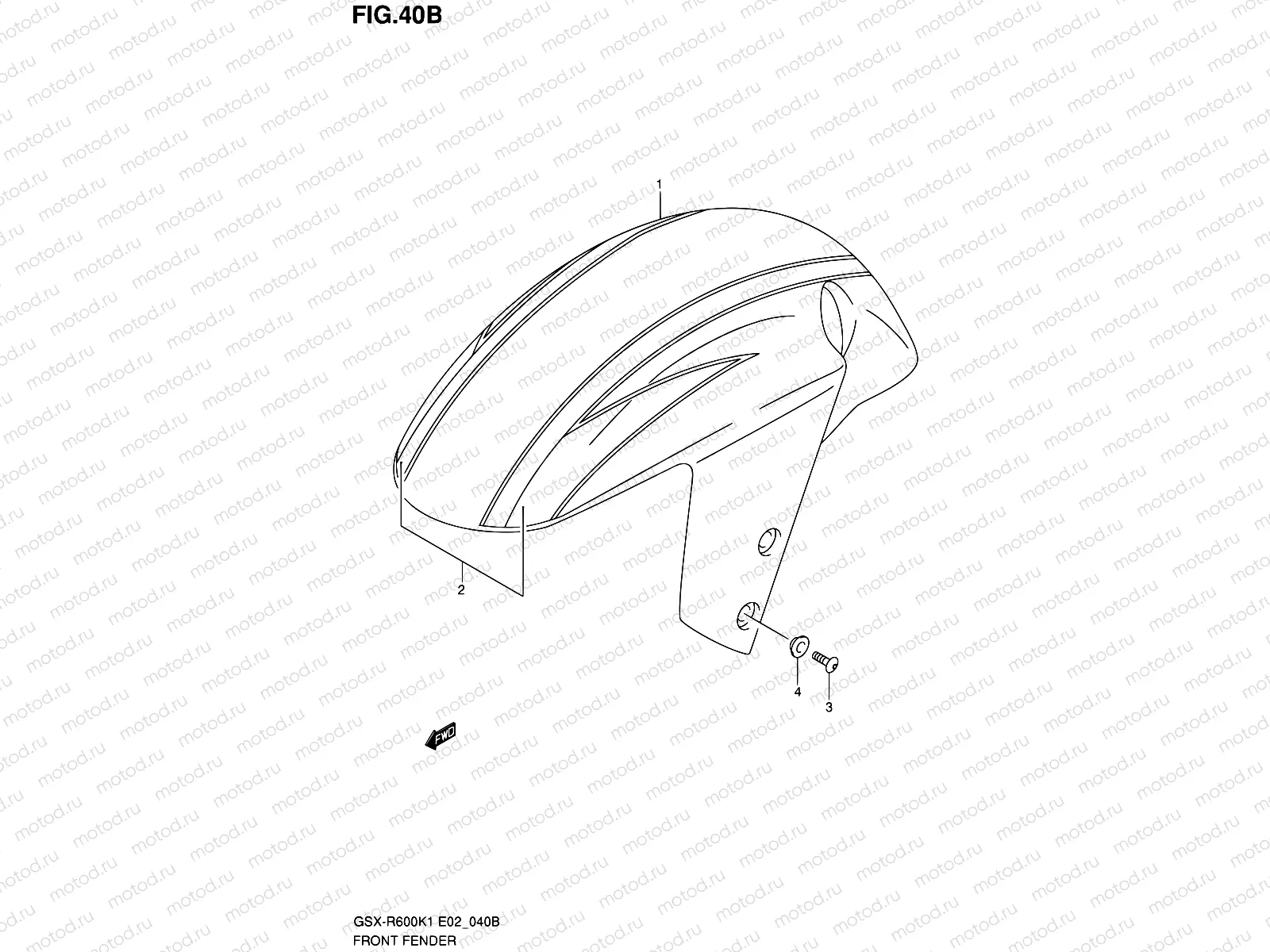 40B - FRONT FENDER (GSX-R600ZK3)