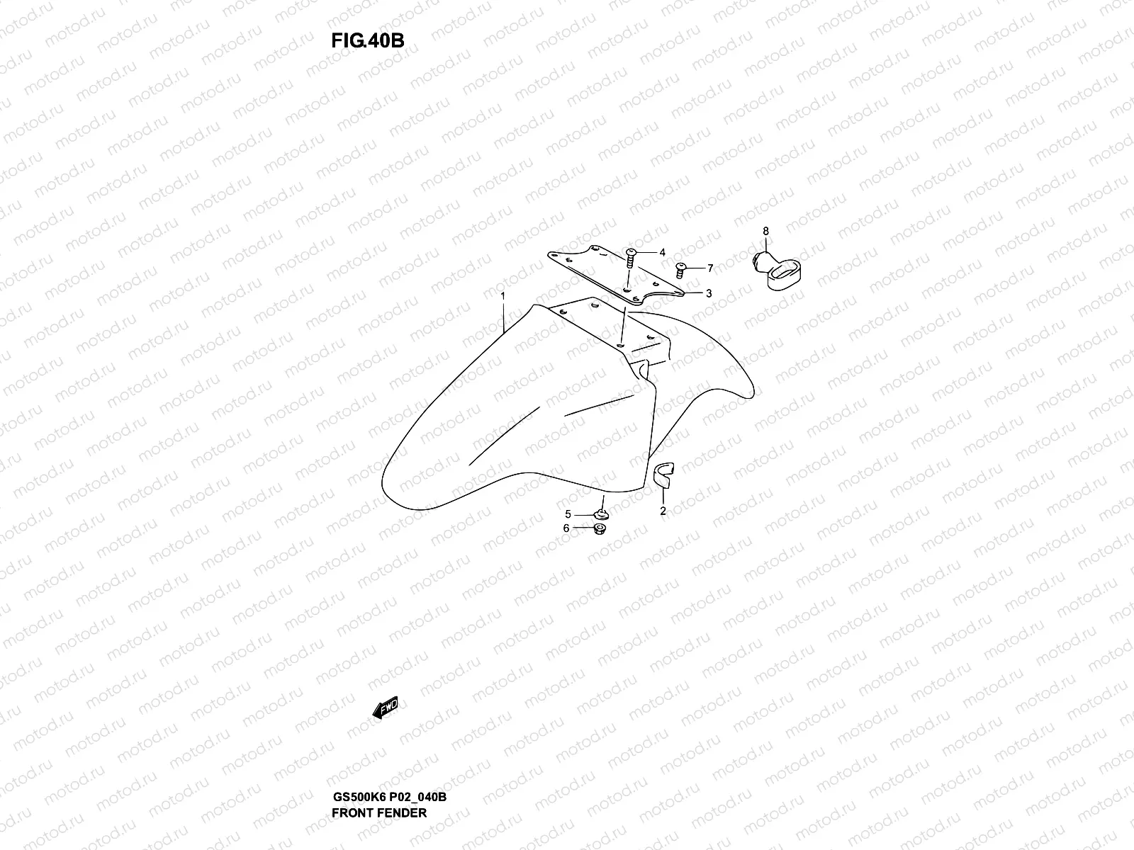 40B - FRONT FENDER (MODEL K5)