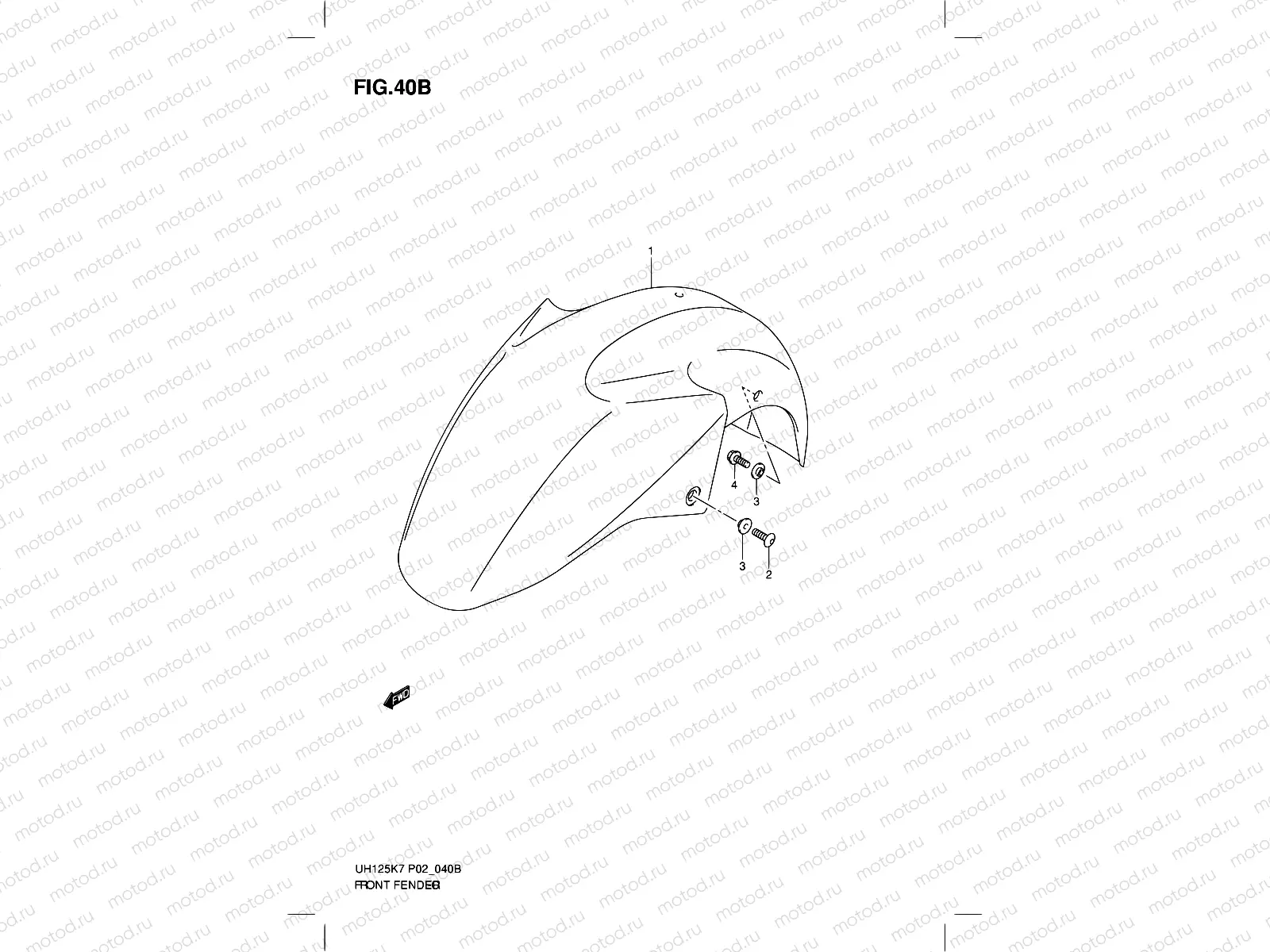 40B - FRONT FENDER (MODEL K9)