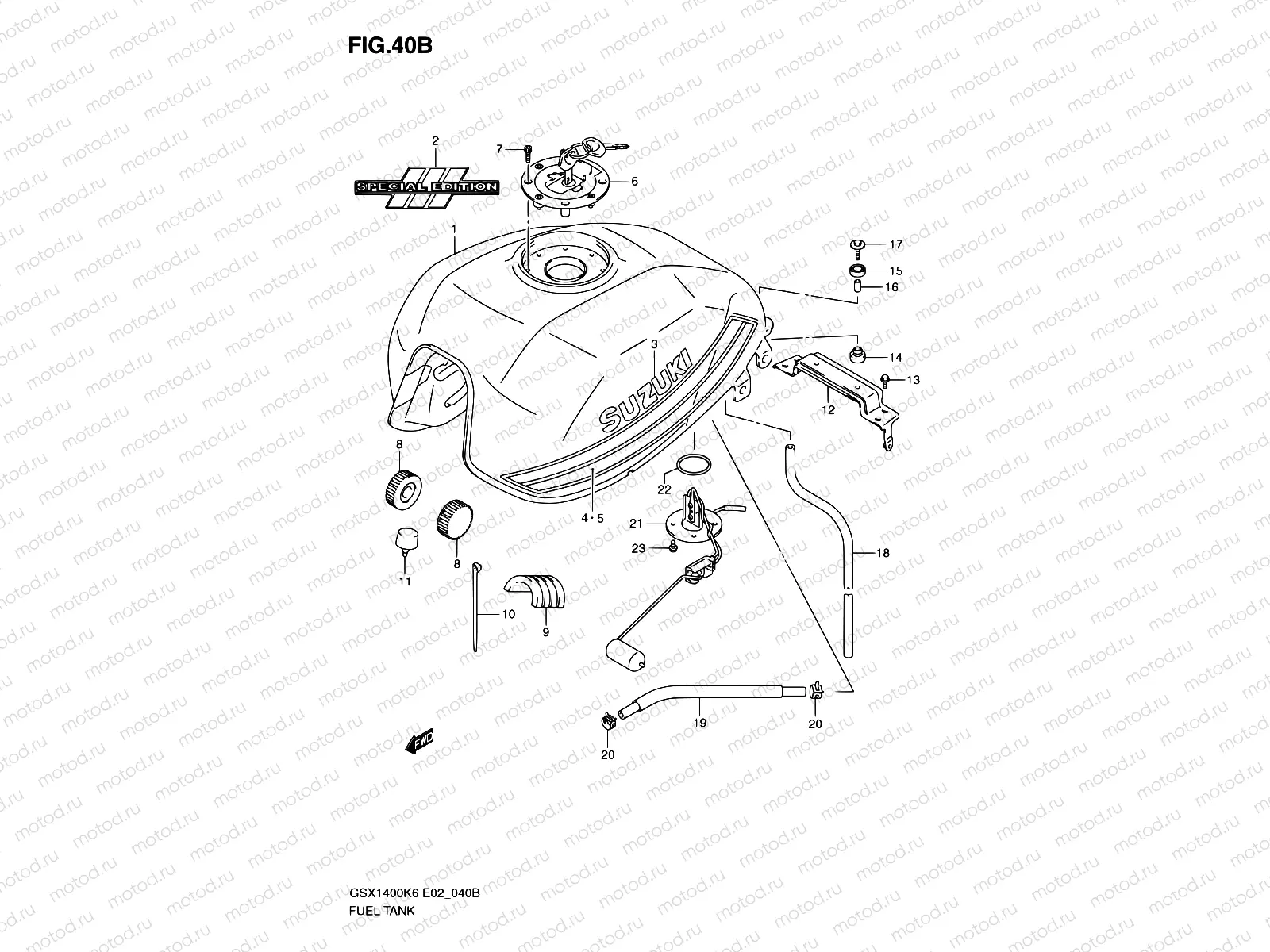 40B - FUEL TANK (GSX1400ZK7)