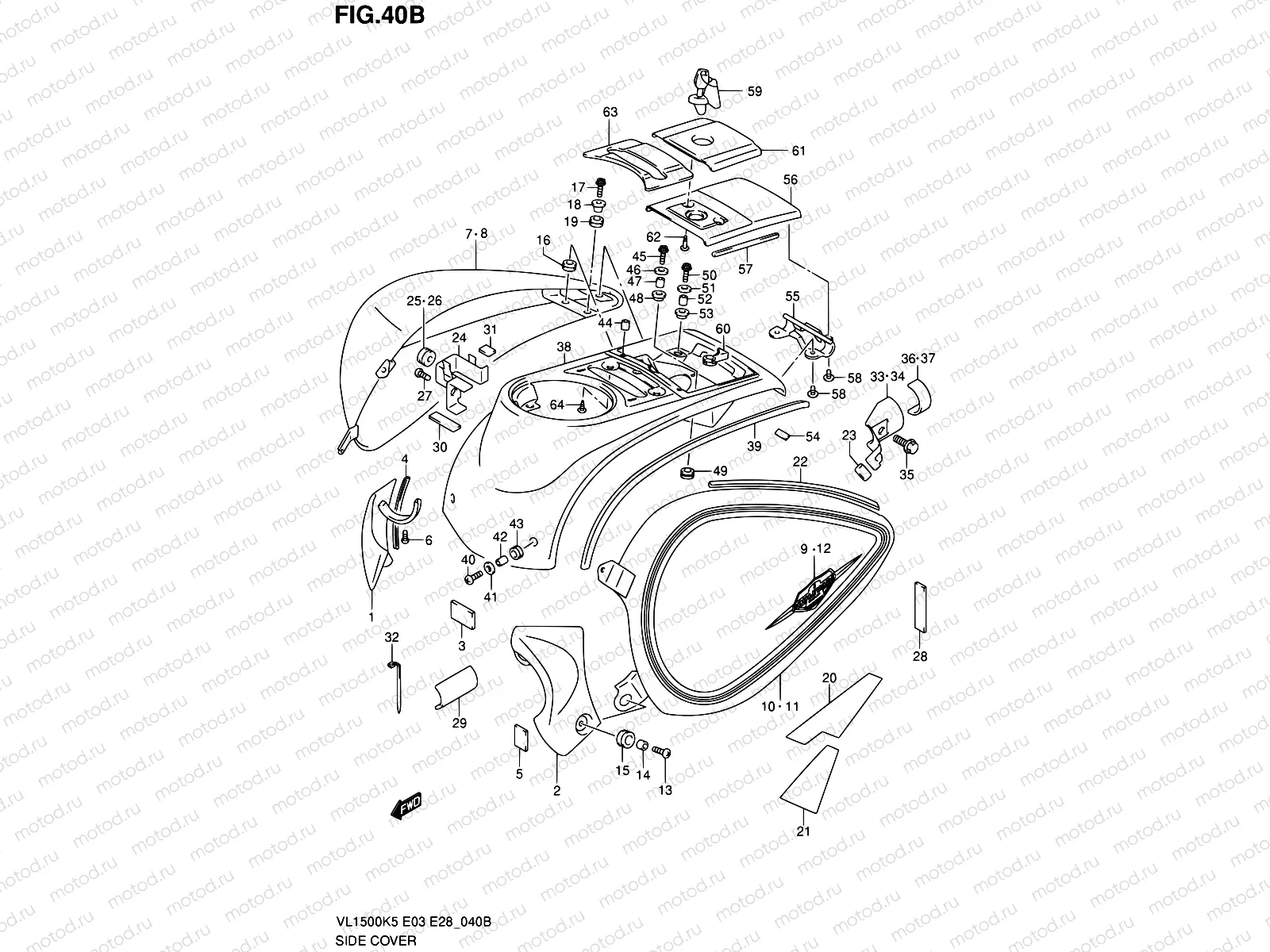 40B - SIDE COVER (MODEL K8)
