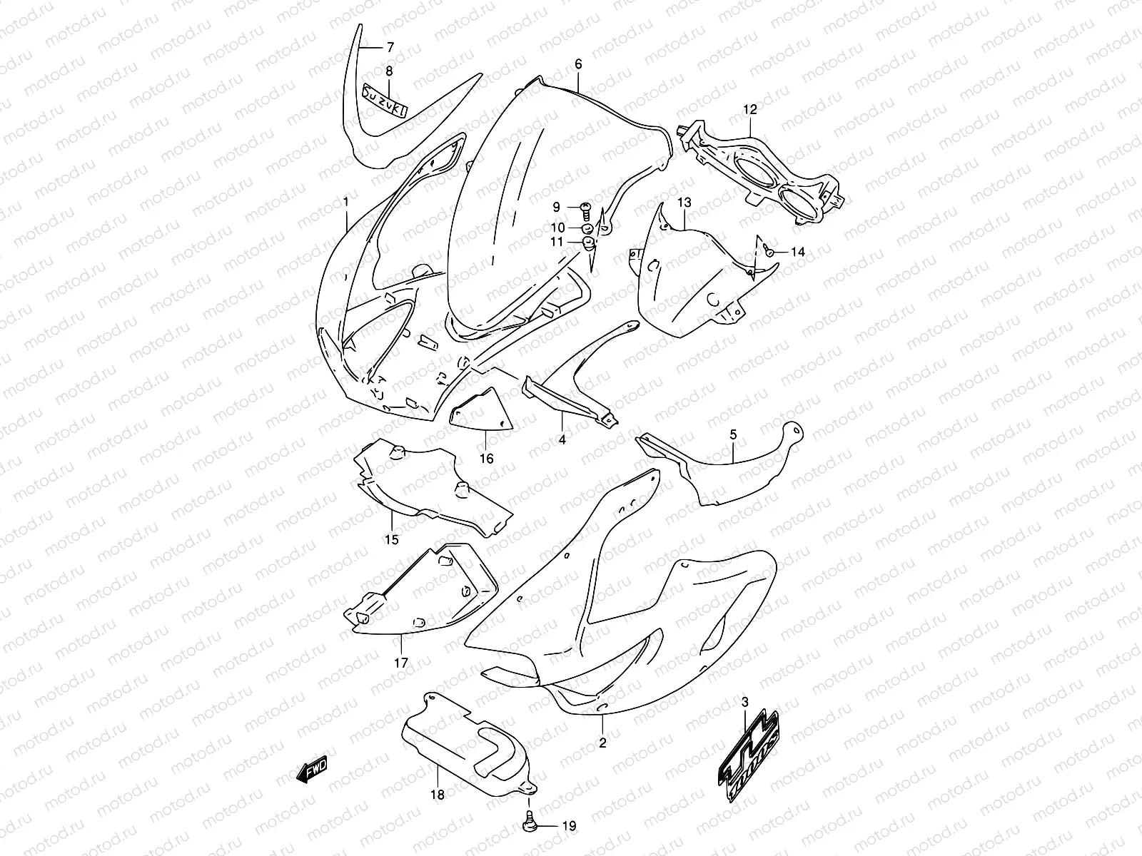 40C - COWLING BODY (MODEL Y/K1)