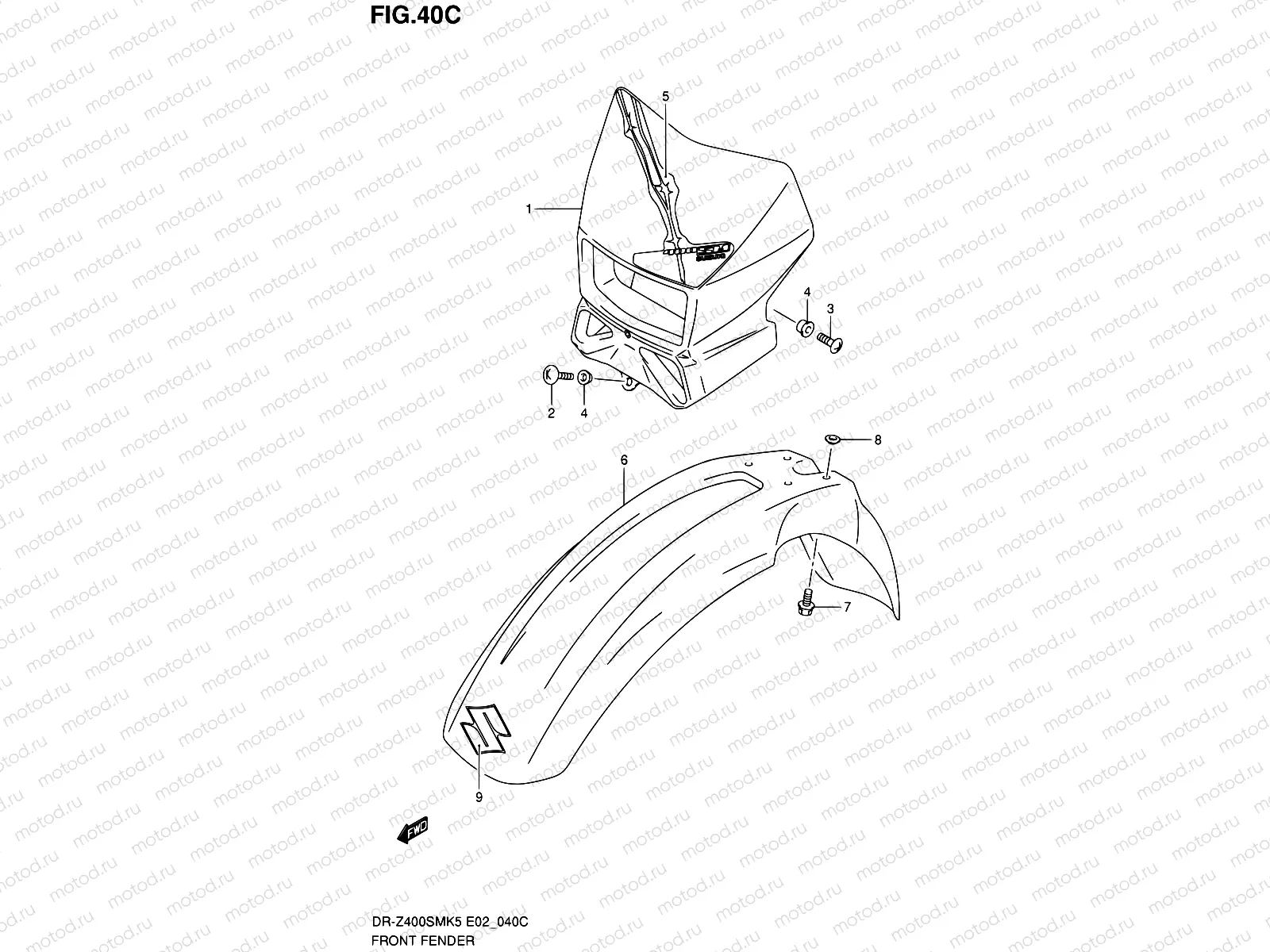 40C - FRONT FENDER (MODEL K9)