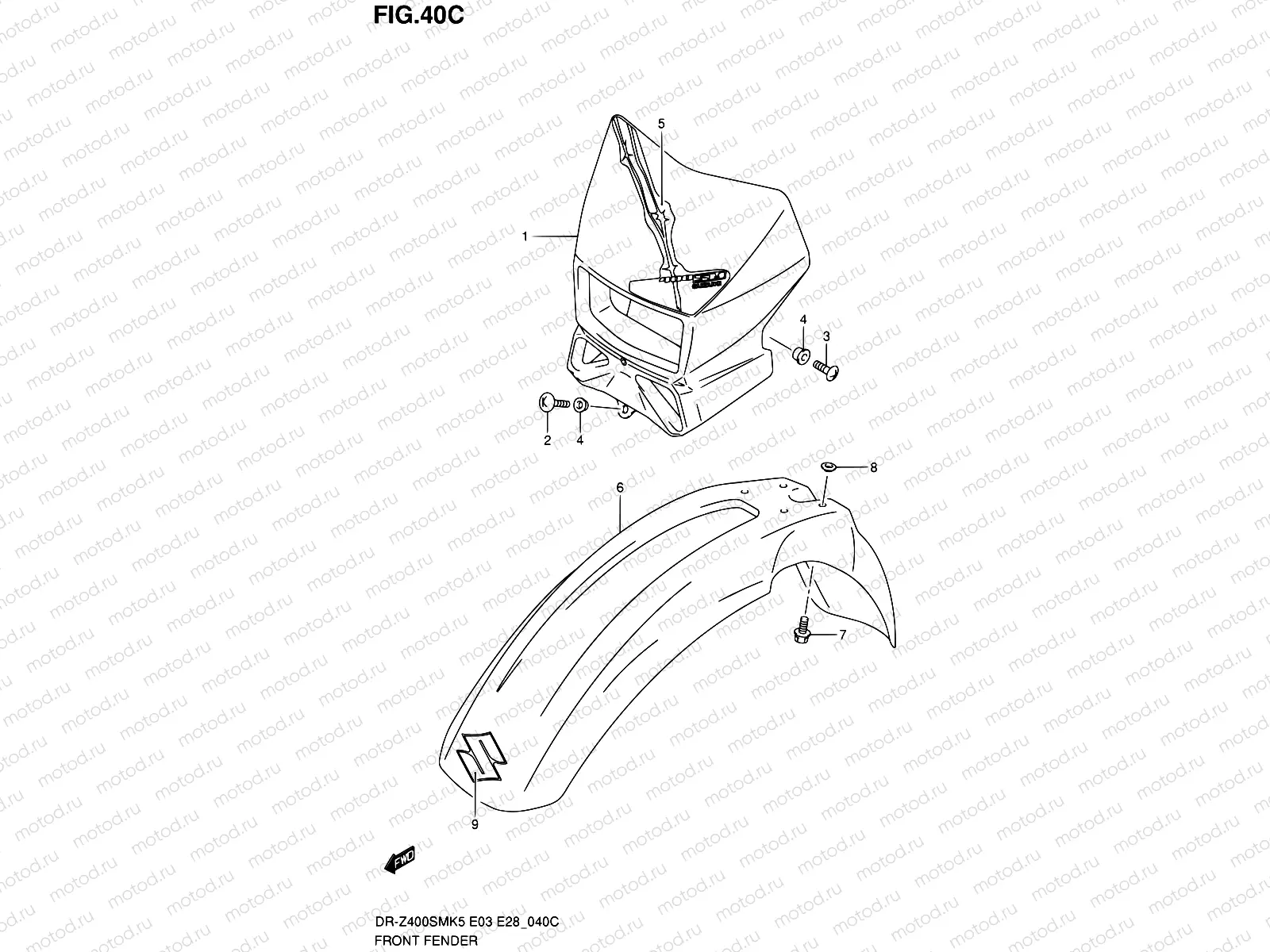40C - FRONT FENDER (MODEL K9)