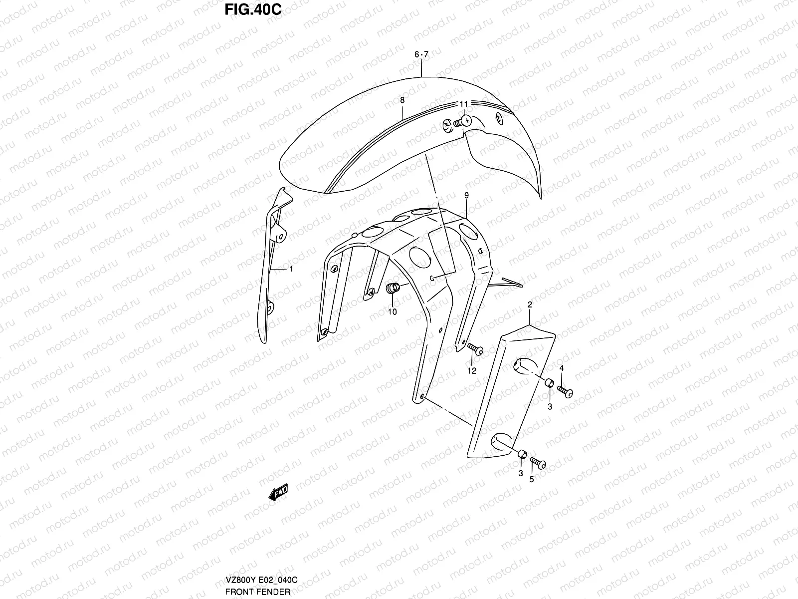 40C - FRONT FENDER (MODEL Y)