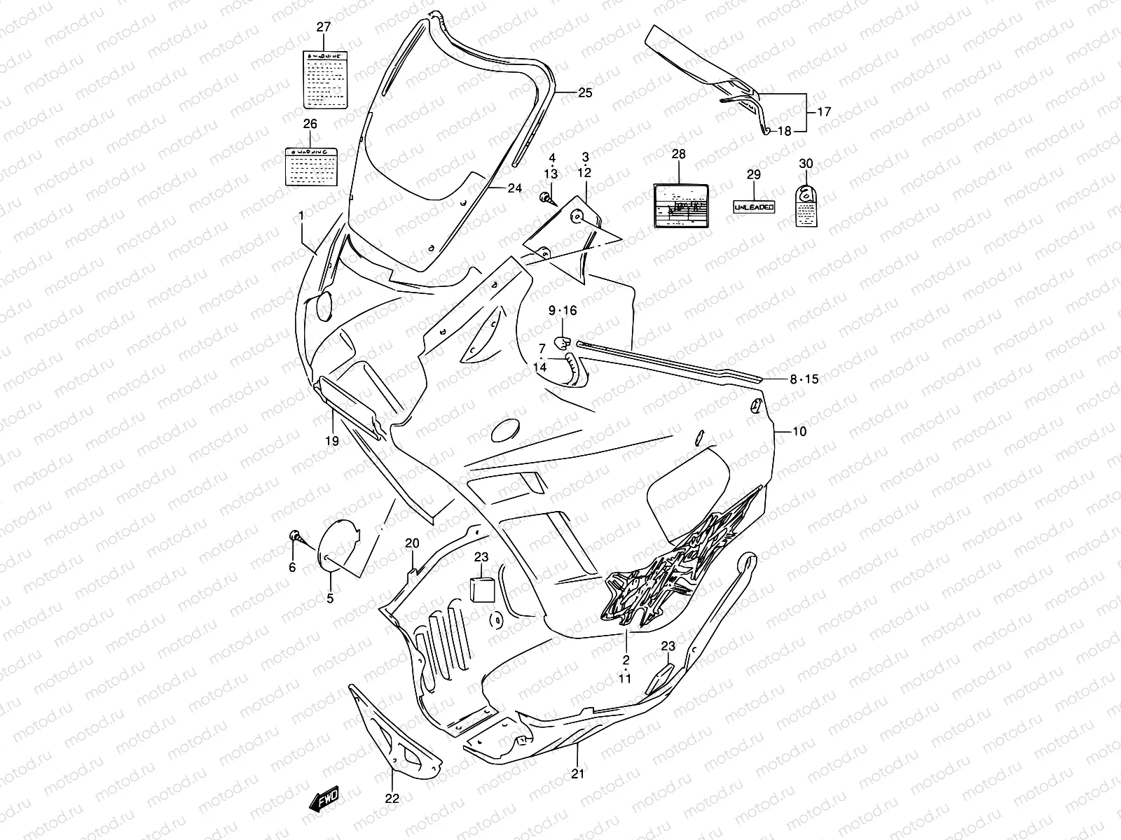 40H - COWLING BODY (MODEL R)