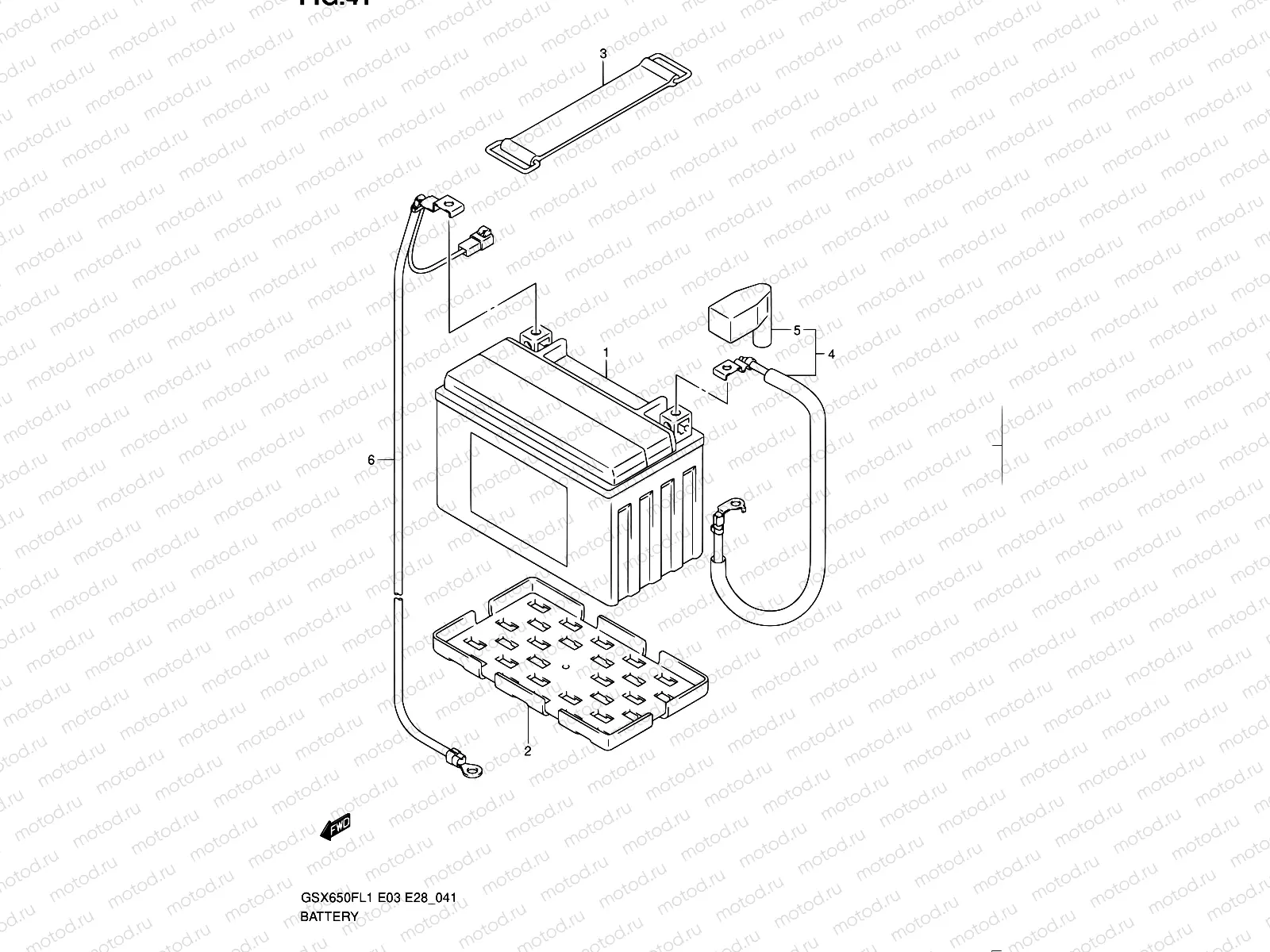 41 - BATTERY (GSX650FL1 E33)