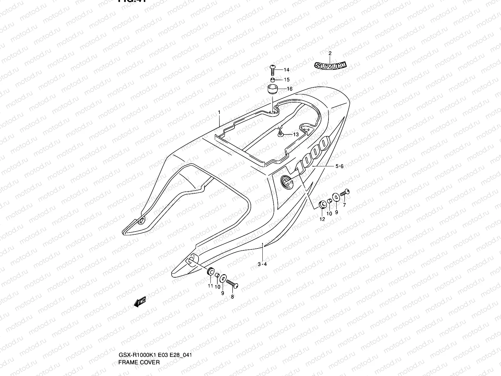 41 - FRAME COVER (GSX-R1000K1)