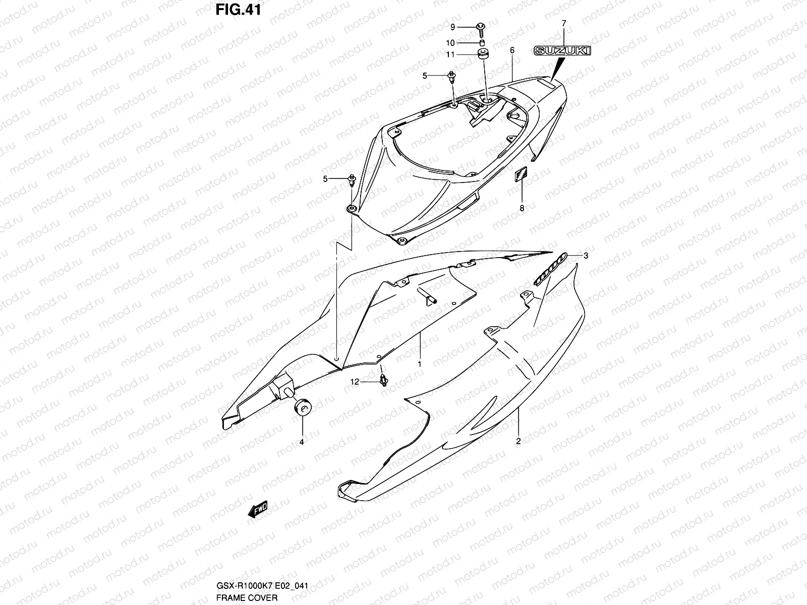 41 - FRAME COVER (GSX-R1000K7 E02,E19,E24,E51,P37)